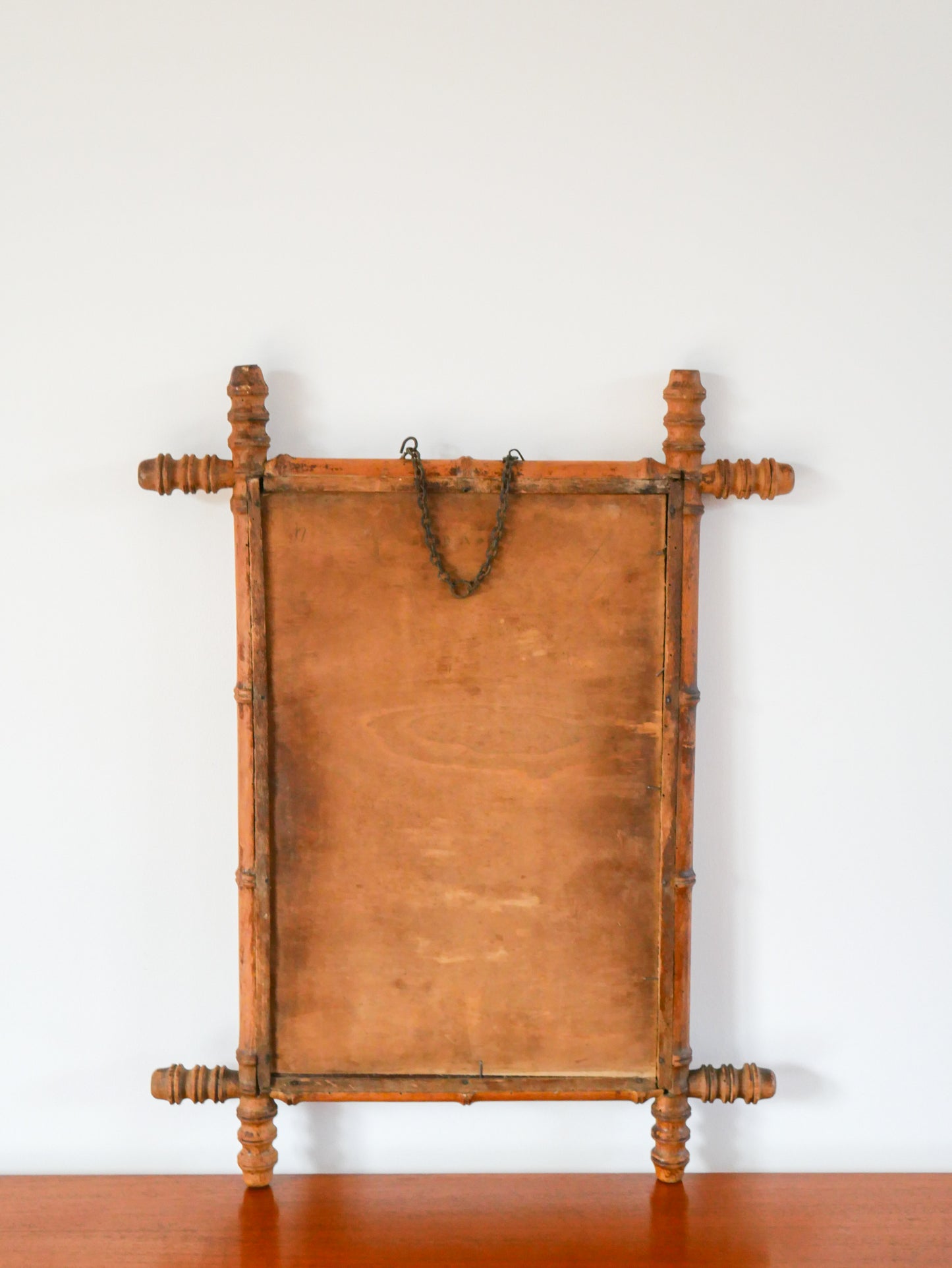 Miroir de barbier en bois effet bambou 62 x 47 cm