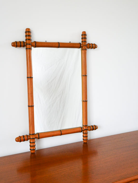 Miroir de barbier style bambou, 1950 - 61 X 46.5 cm