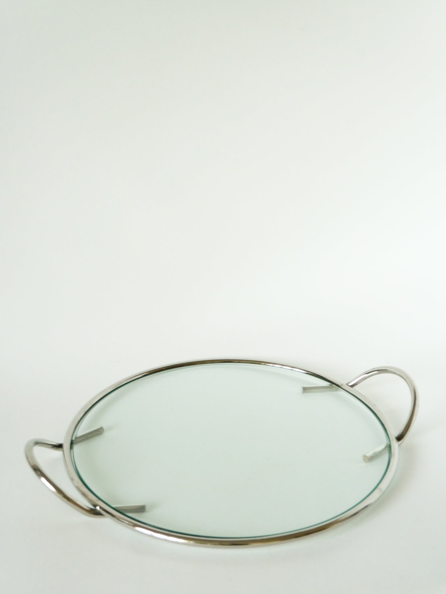 Grand plateau en verre et chrome, Design, 1960