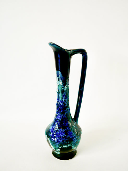 Pichet en céramique Fat Lava bleu, 1970