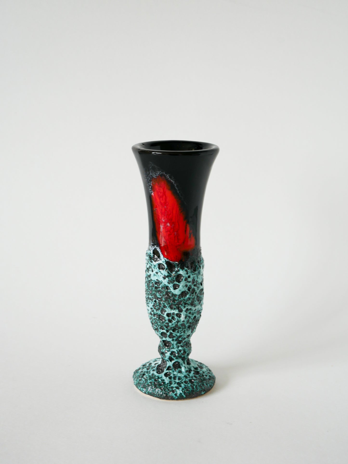 Vase en Fat Lava bleu, noir et rouge, 1970