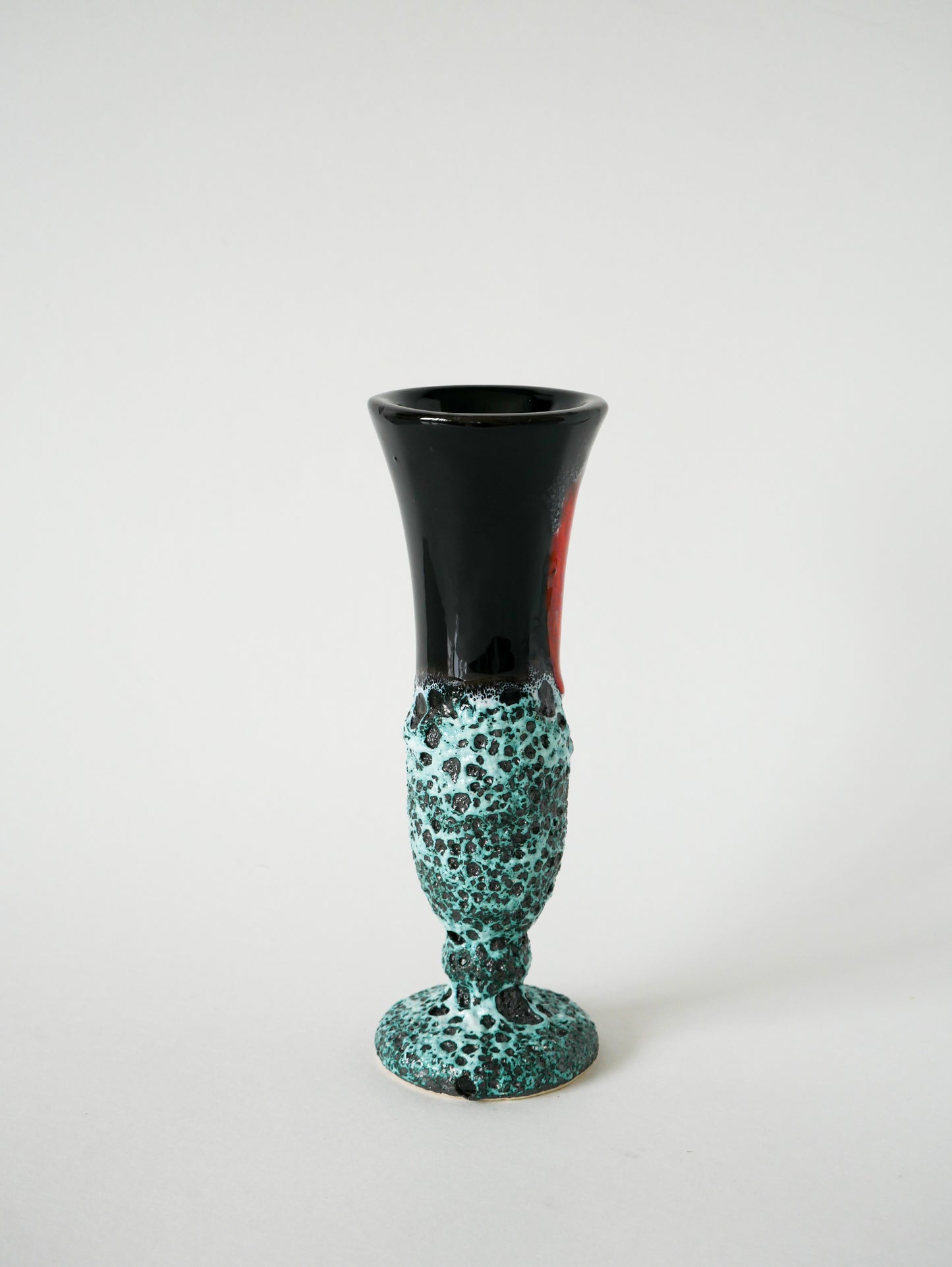 Vase en Fat Lava bleu, noir et rouge, 1970