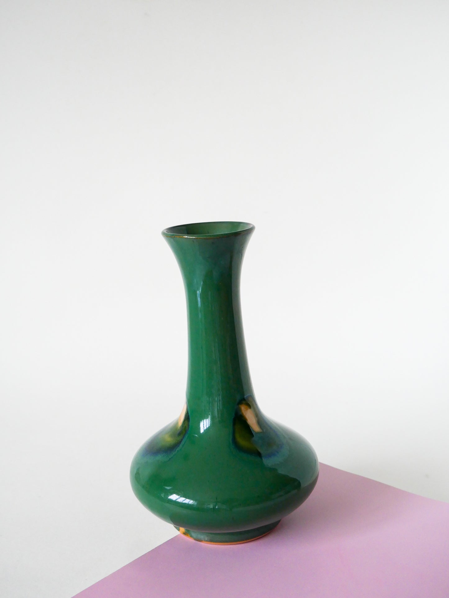 Vase en céramique vernissé, Vert, 1970