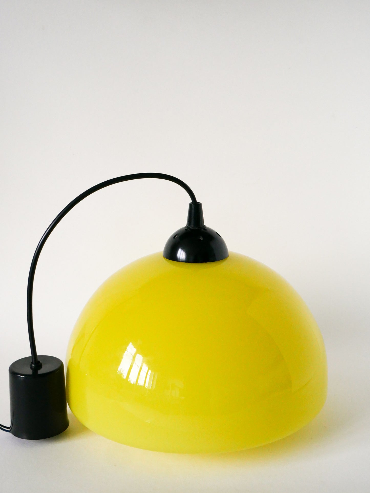 Suspension en opaline jaune Mushroom design, 1970