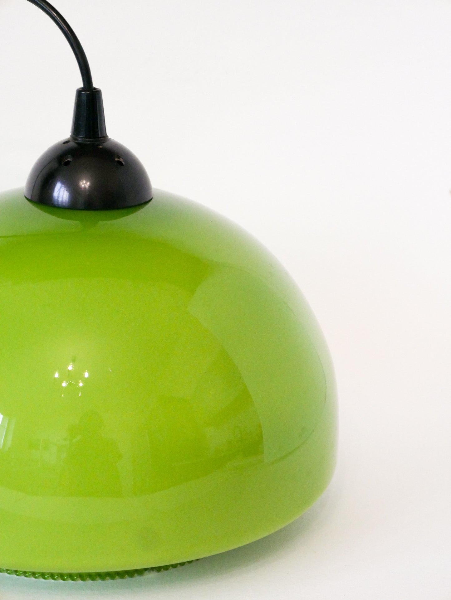 Suspension en opaline verte Mushroom, Design, 1970