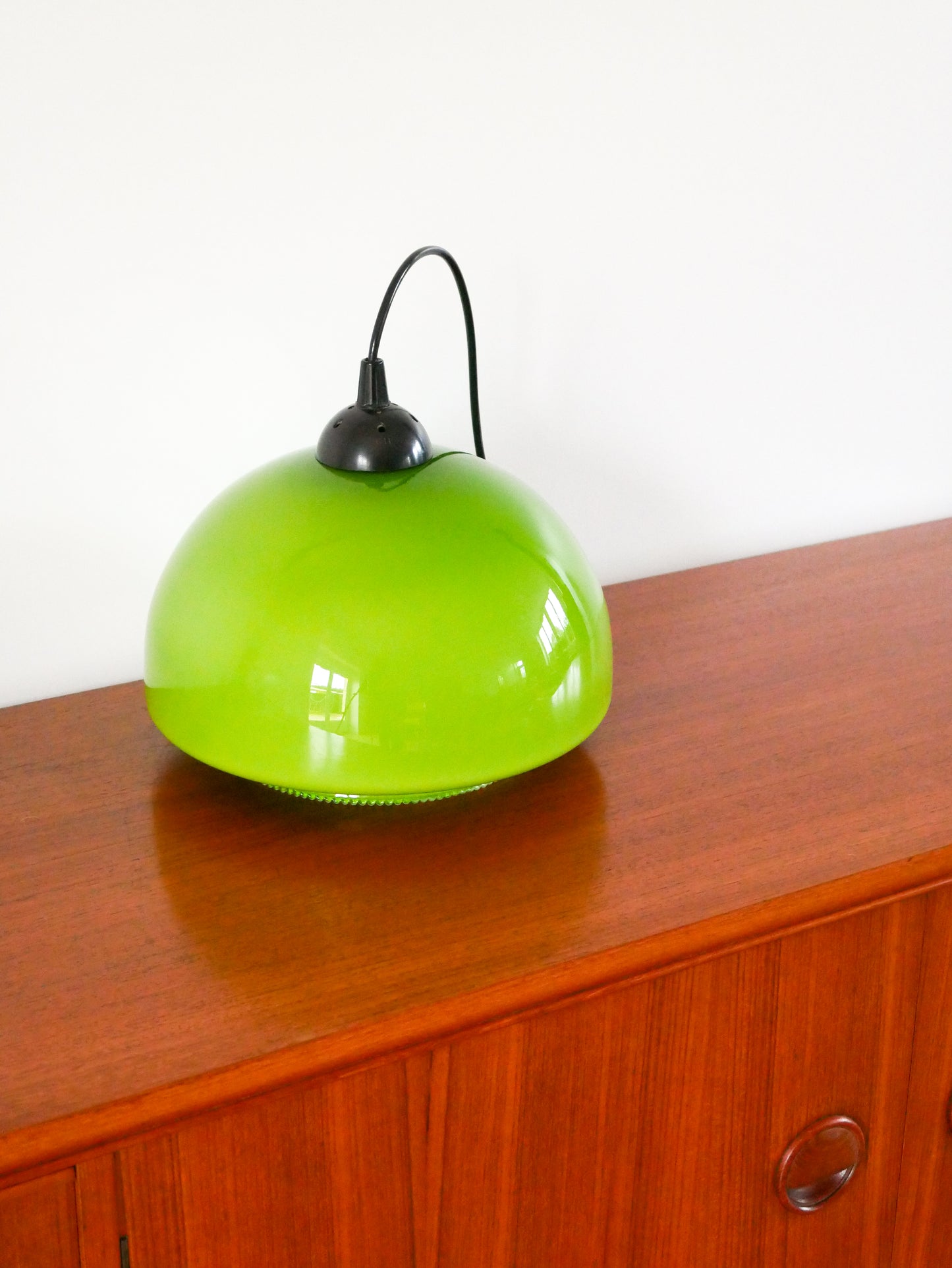 Suspension en opaline verte Mushroom, Design, 1970