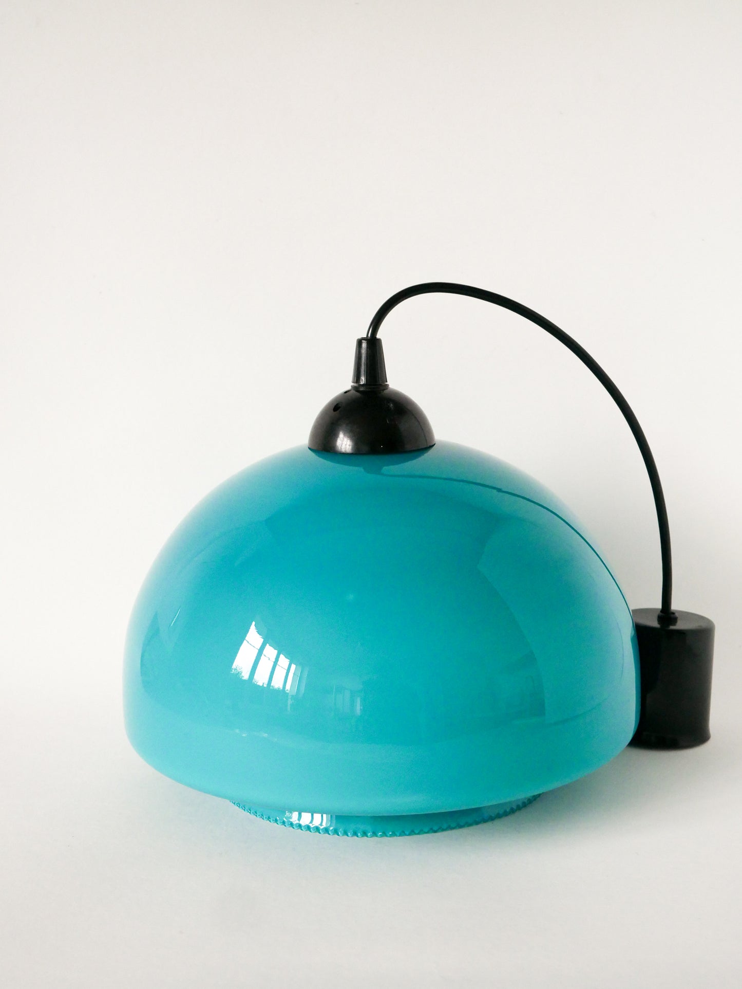 Suspension en opaline bleue Mushroom, Design, 1970