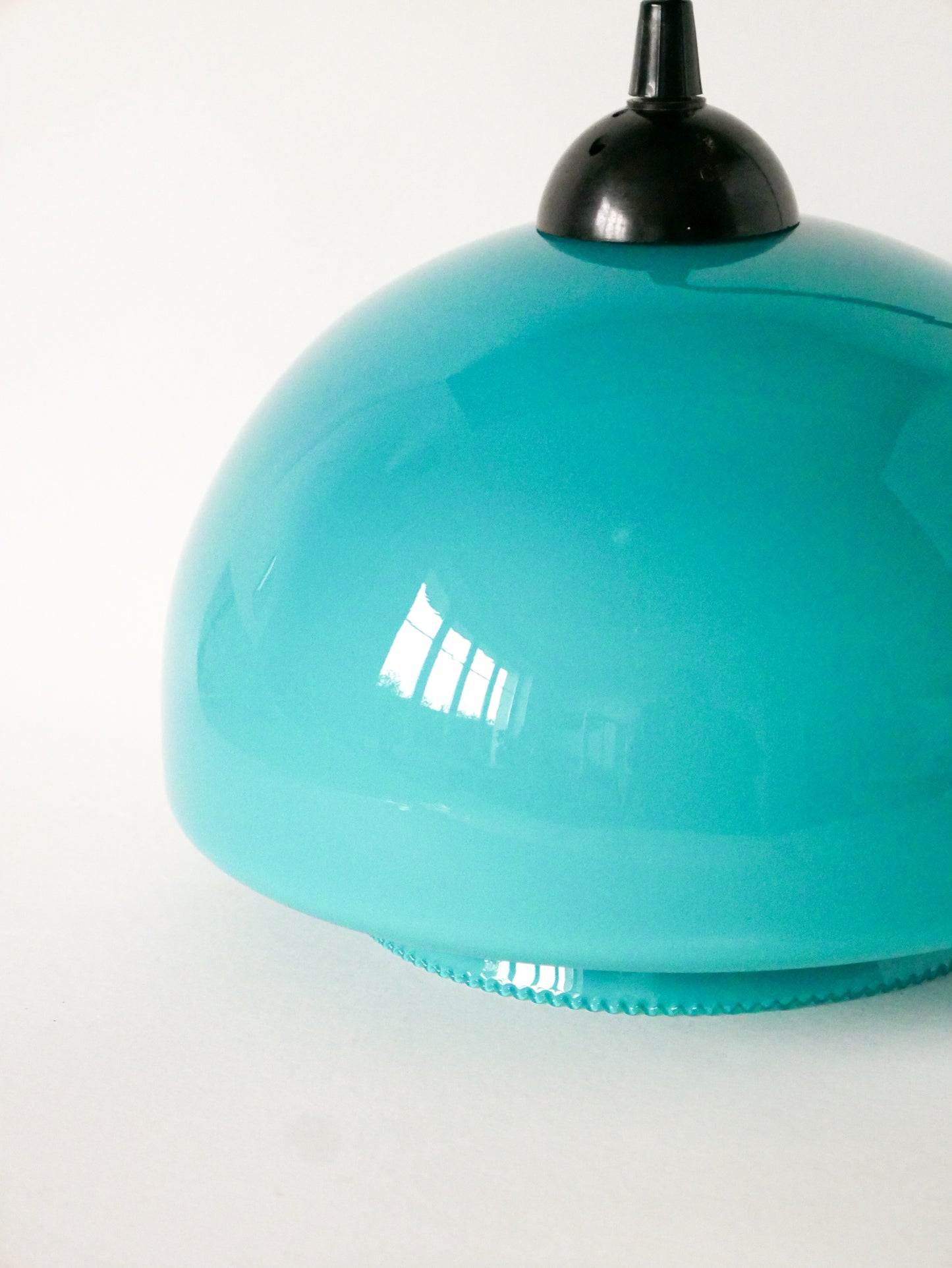 Suspension en opaline bleue Mushroom, Design, 1970