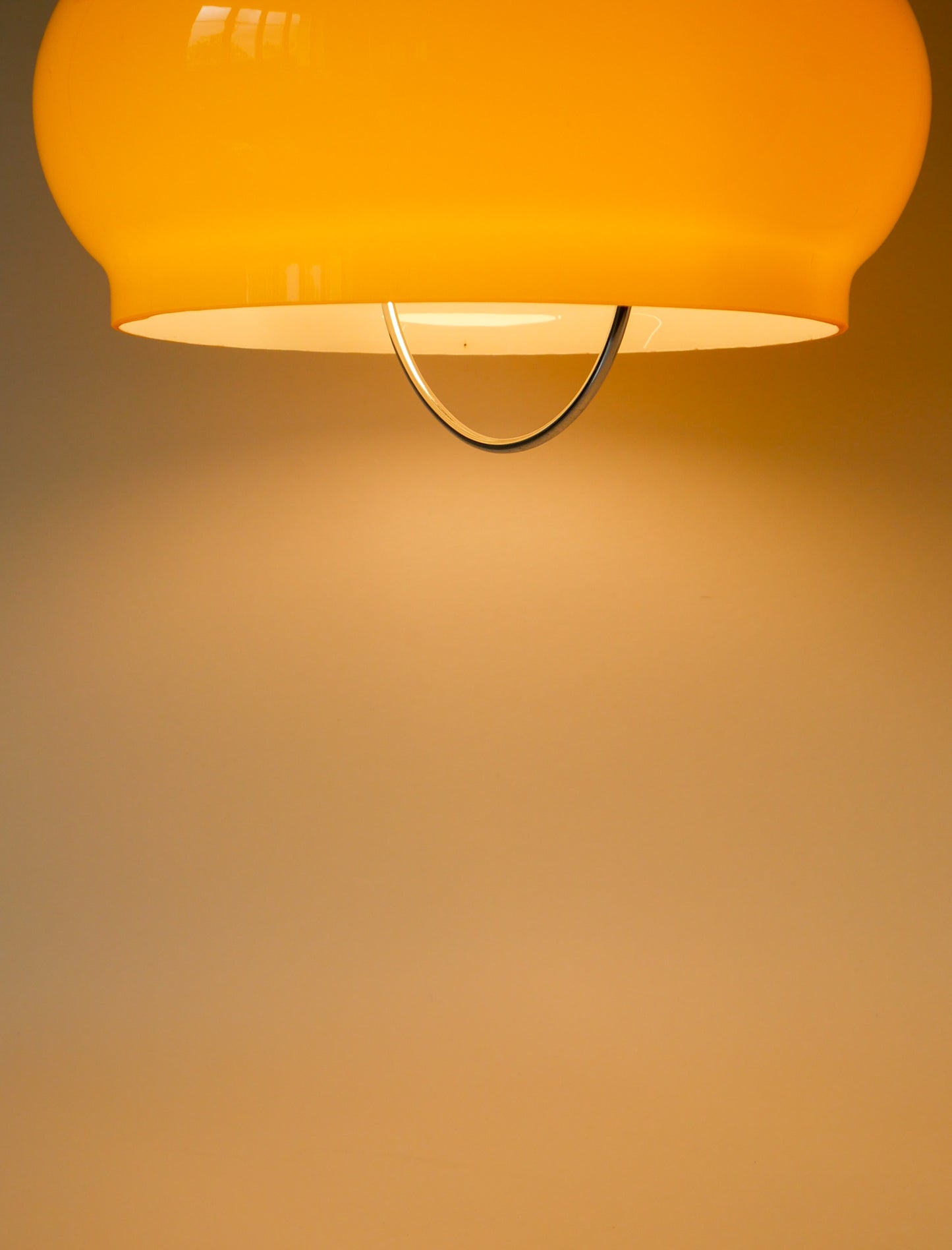 Suspension en opaline jaune avec arc en métal, Design, 1970