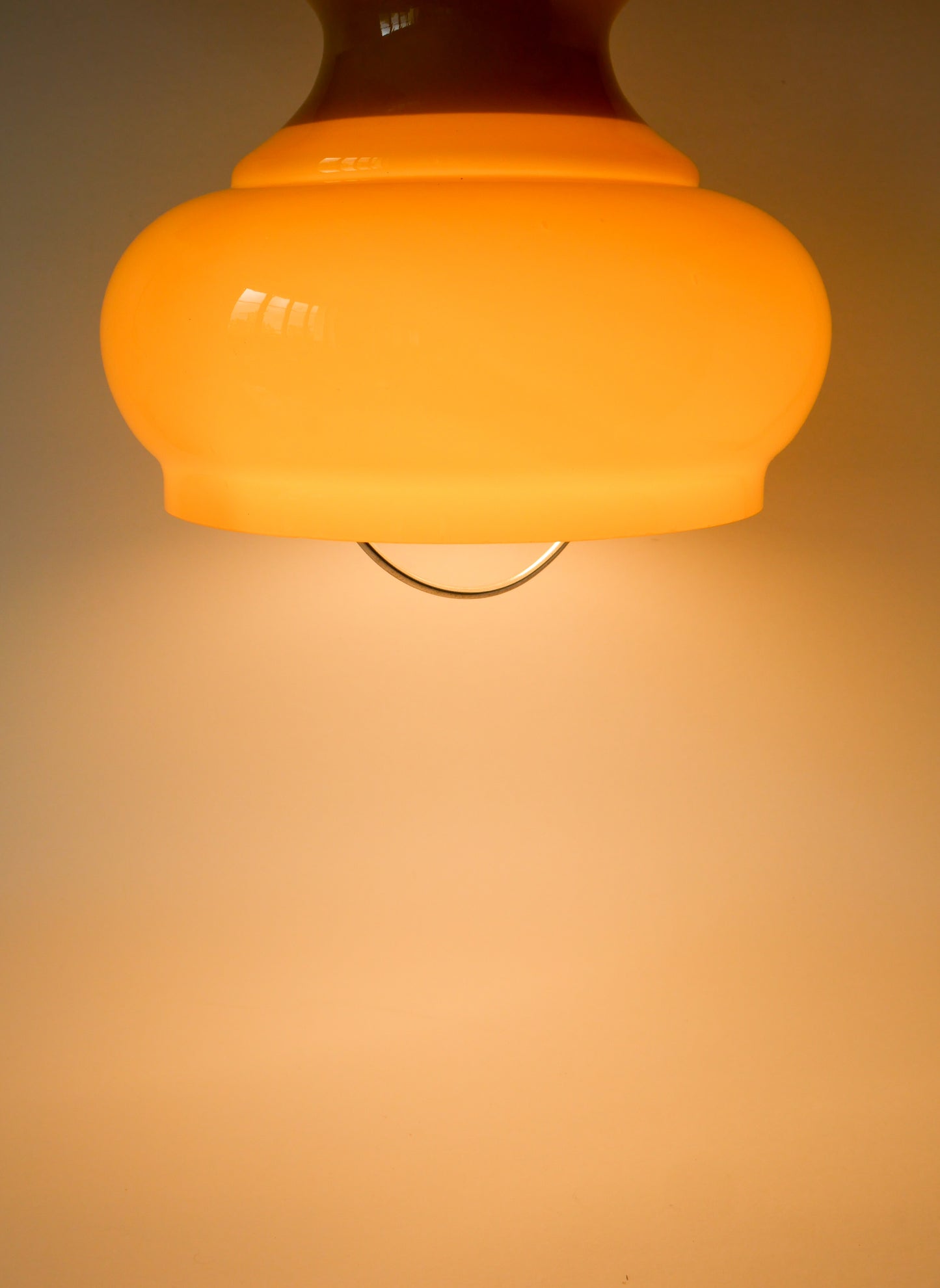 Suspension en opaline jaune avec arc en métal, Design, 1970