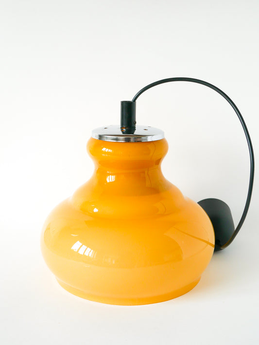 Suspension en opaline, Jaune Moutarde, Design, 1970