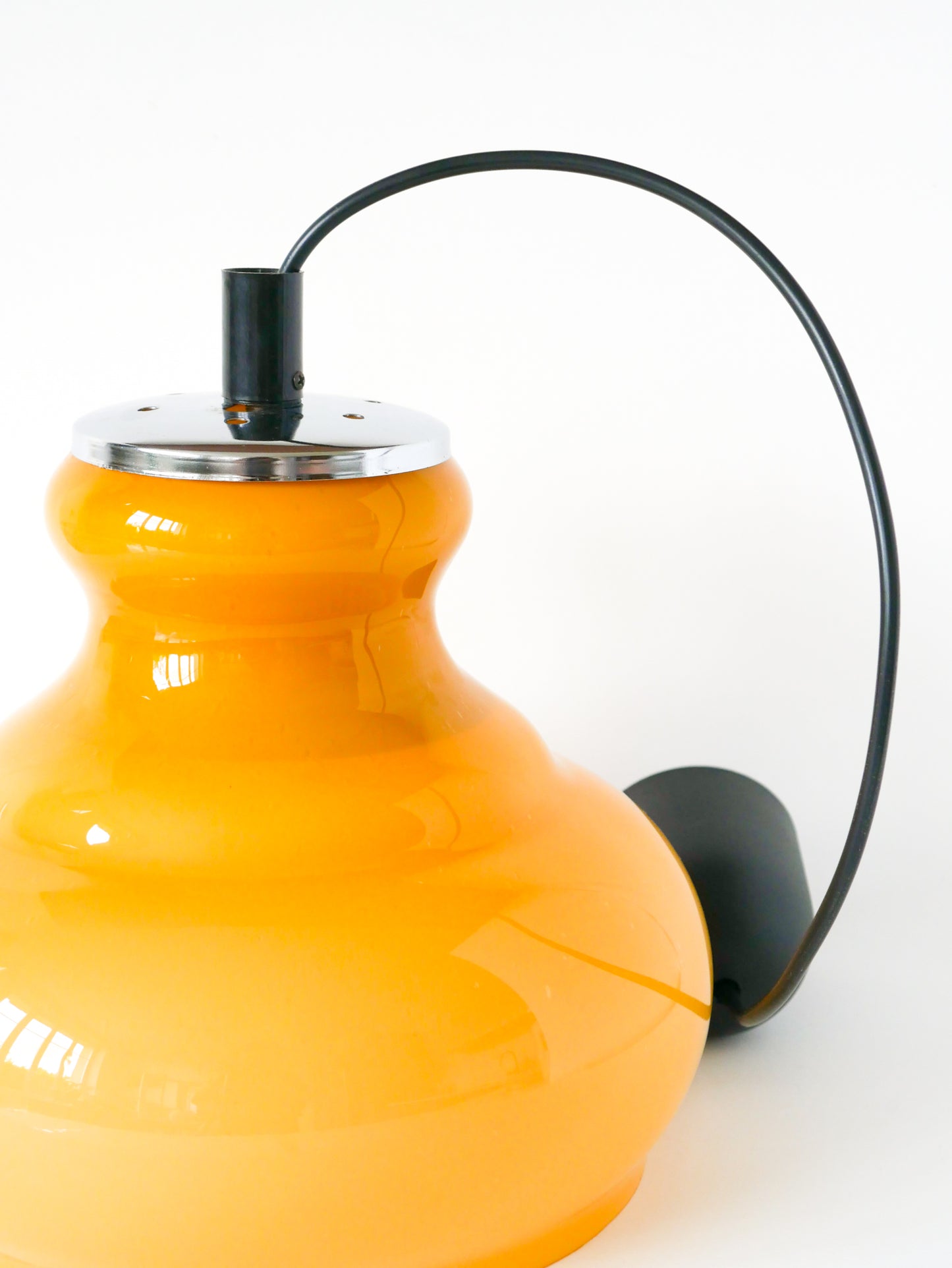 Suspension en opaline, Jaune Moutarde, Design, 1970