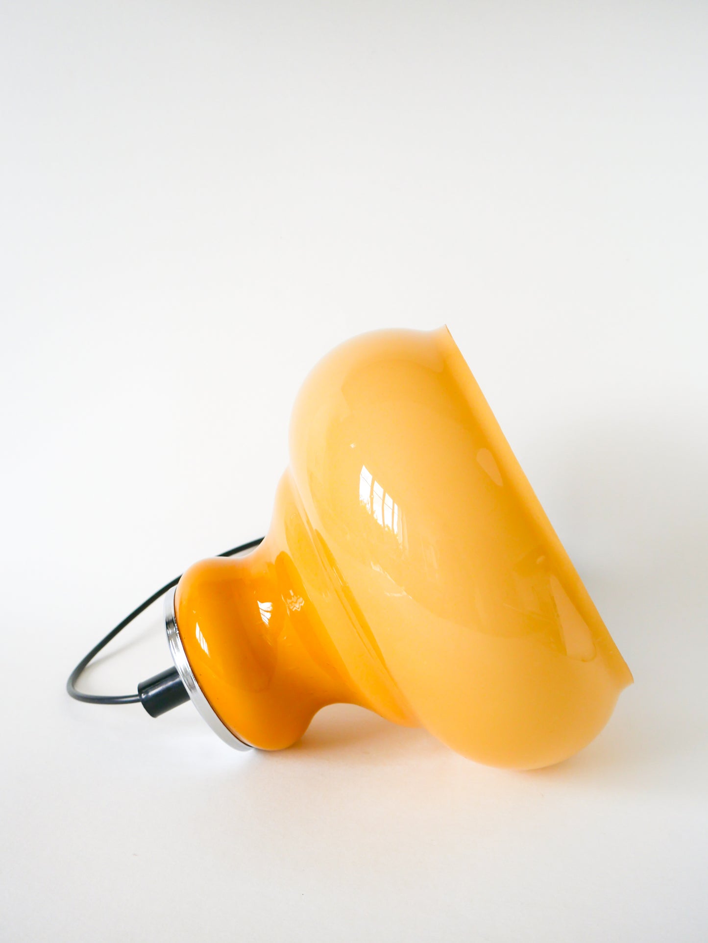 Suspension en opaline, Jaune Moutarde, Design, 1970