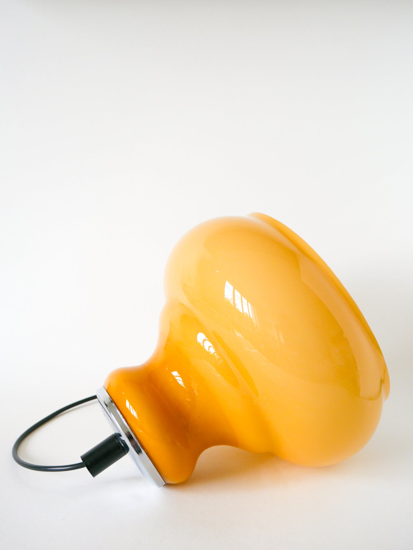 Suspension en opaline, Jaune Moutarde, Design, 1970