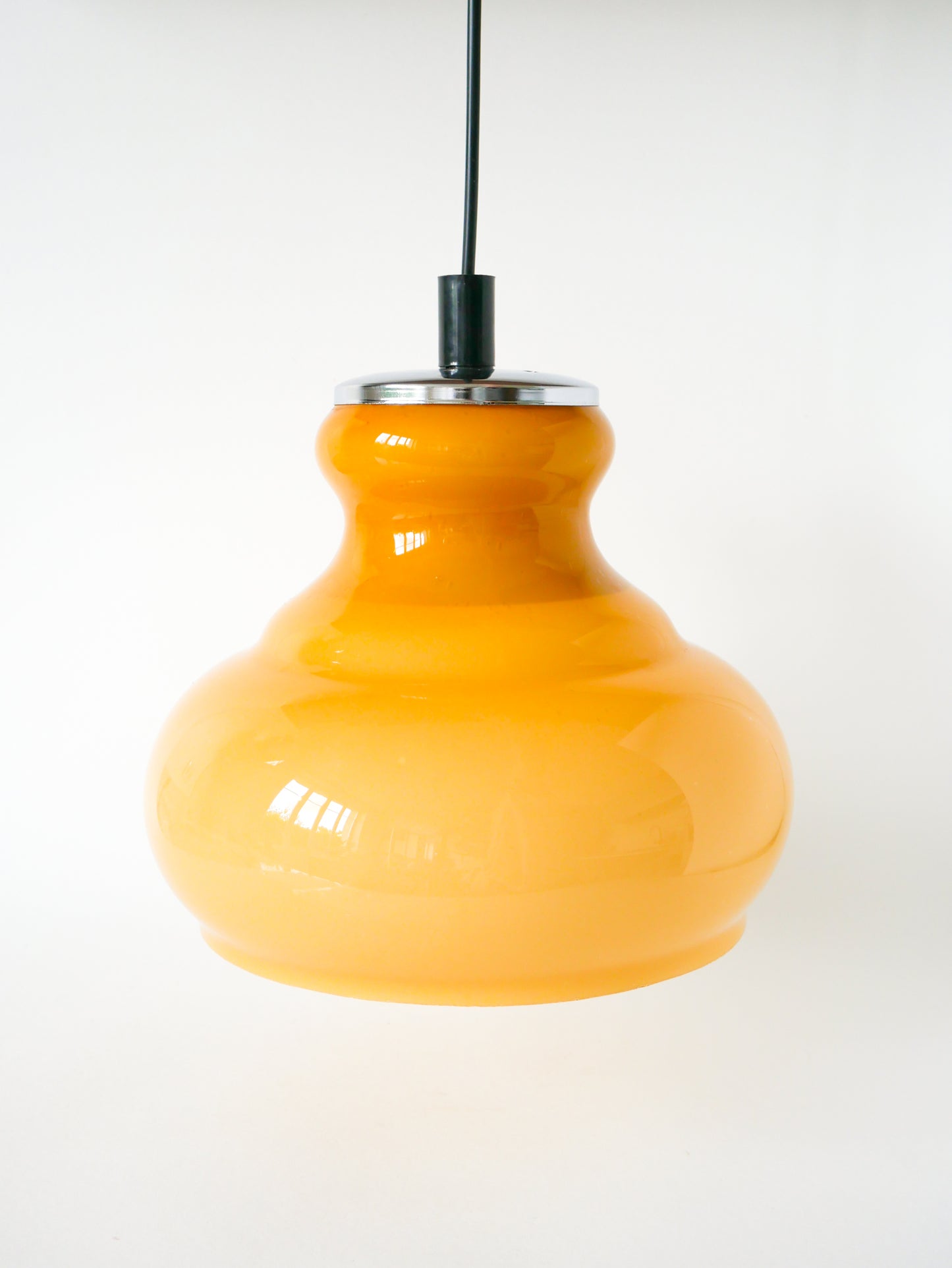 Suspension en opaline, Jaune Moutarde, Design, 1970