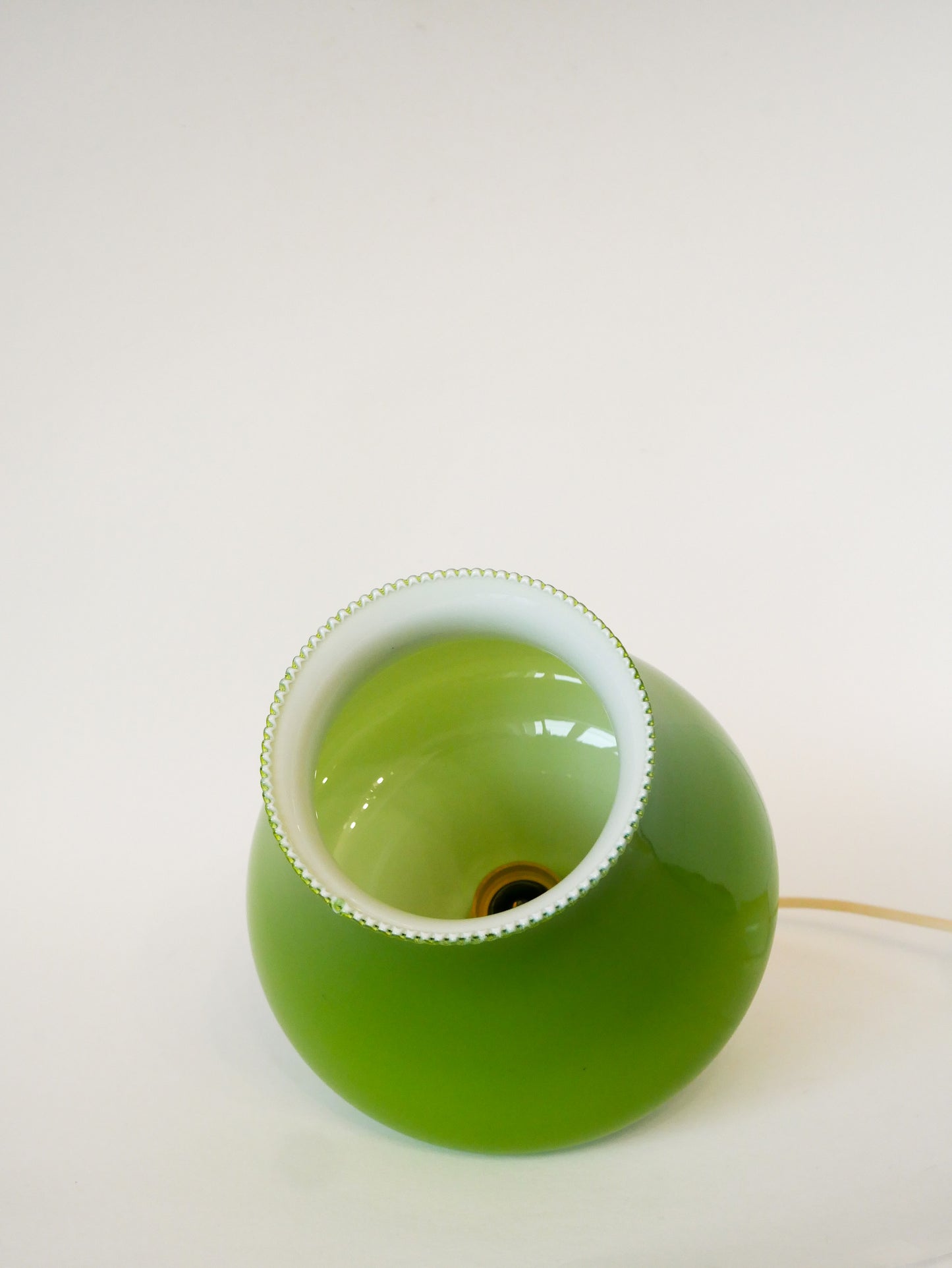 Suspension en opaline, Vert Pomme, Mushroom, Design, 1970