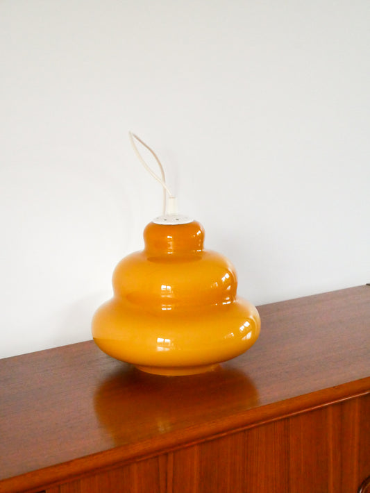 Suspension en opaline, Jaune, Bubble, Design, 1970