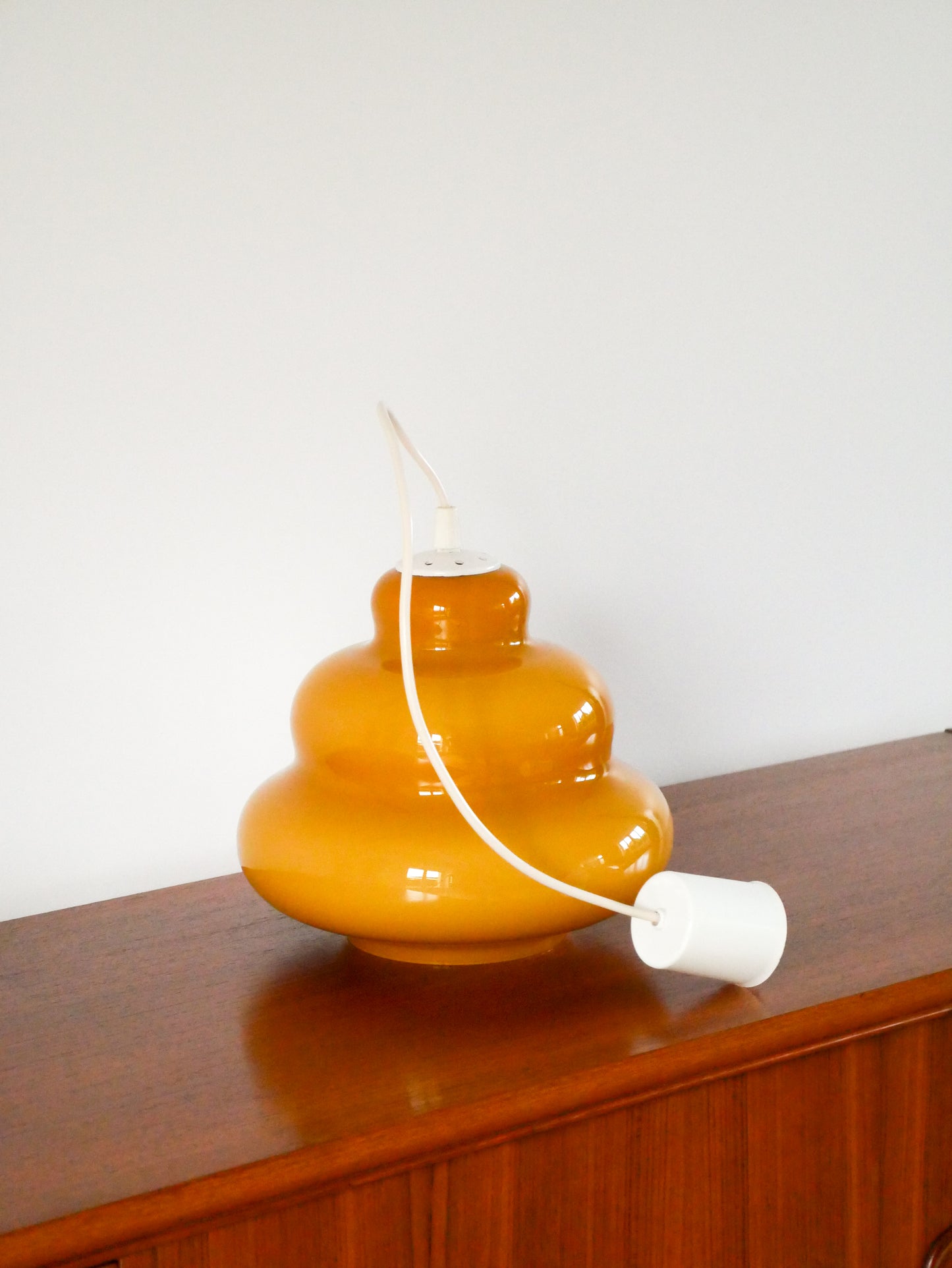 Suspension en opaline, Jaune, Bubble, Design, 1970