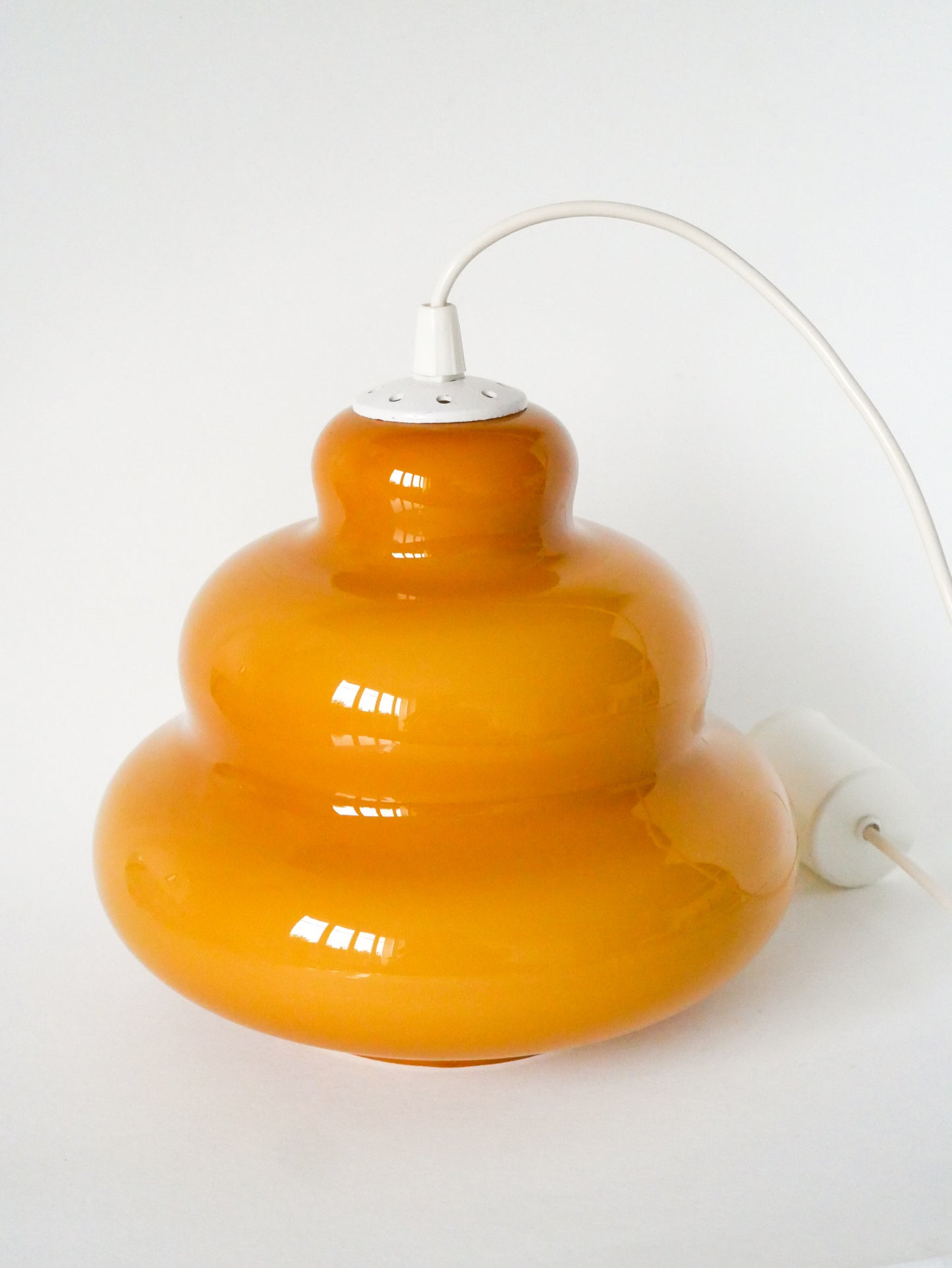 Suspension en opaline, Jaune, Bubble, Design, 1970