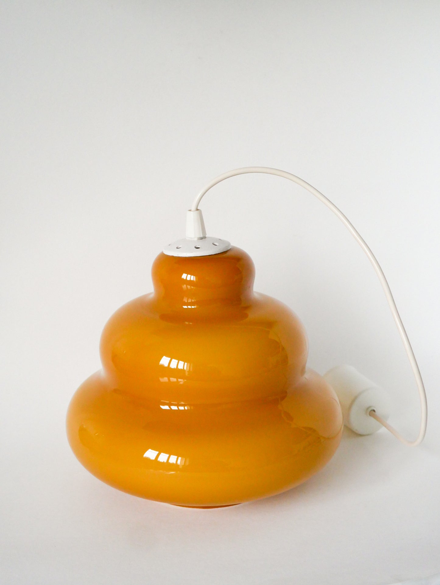 Suspension en opaline, Jaune, Bubble, Design, 1970