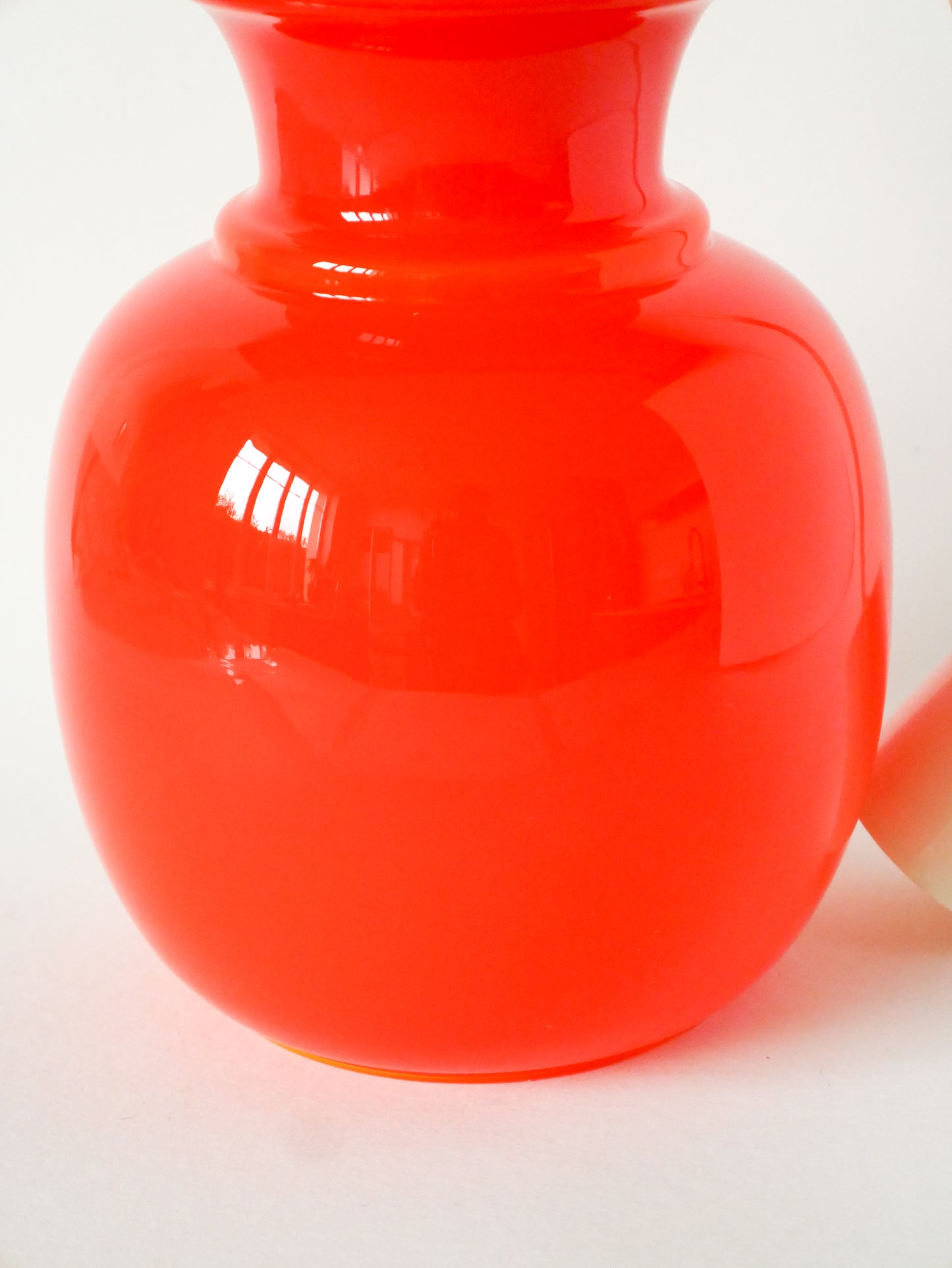 Suspension en opaline Orange, Design, 1970 - 25 X 20 cm