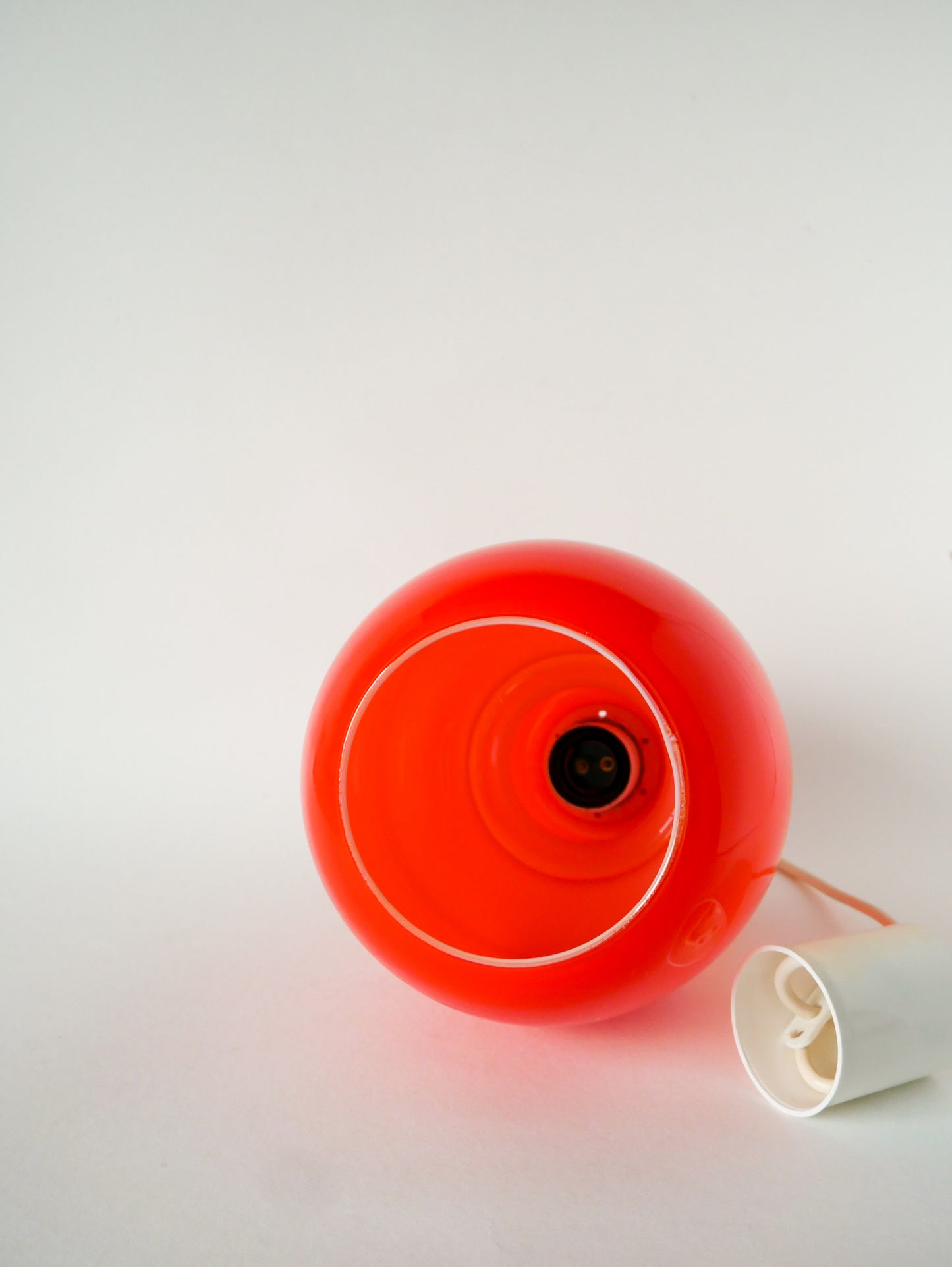 Suspension en opaline Orange, Design, 1970 - 25 X 20 cm