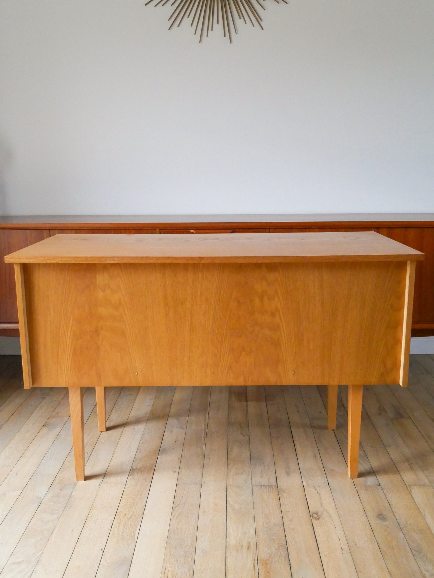 Bureau en placage chêne clair Scandinave Mid-Century, Design, 1950