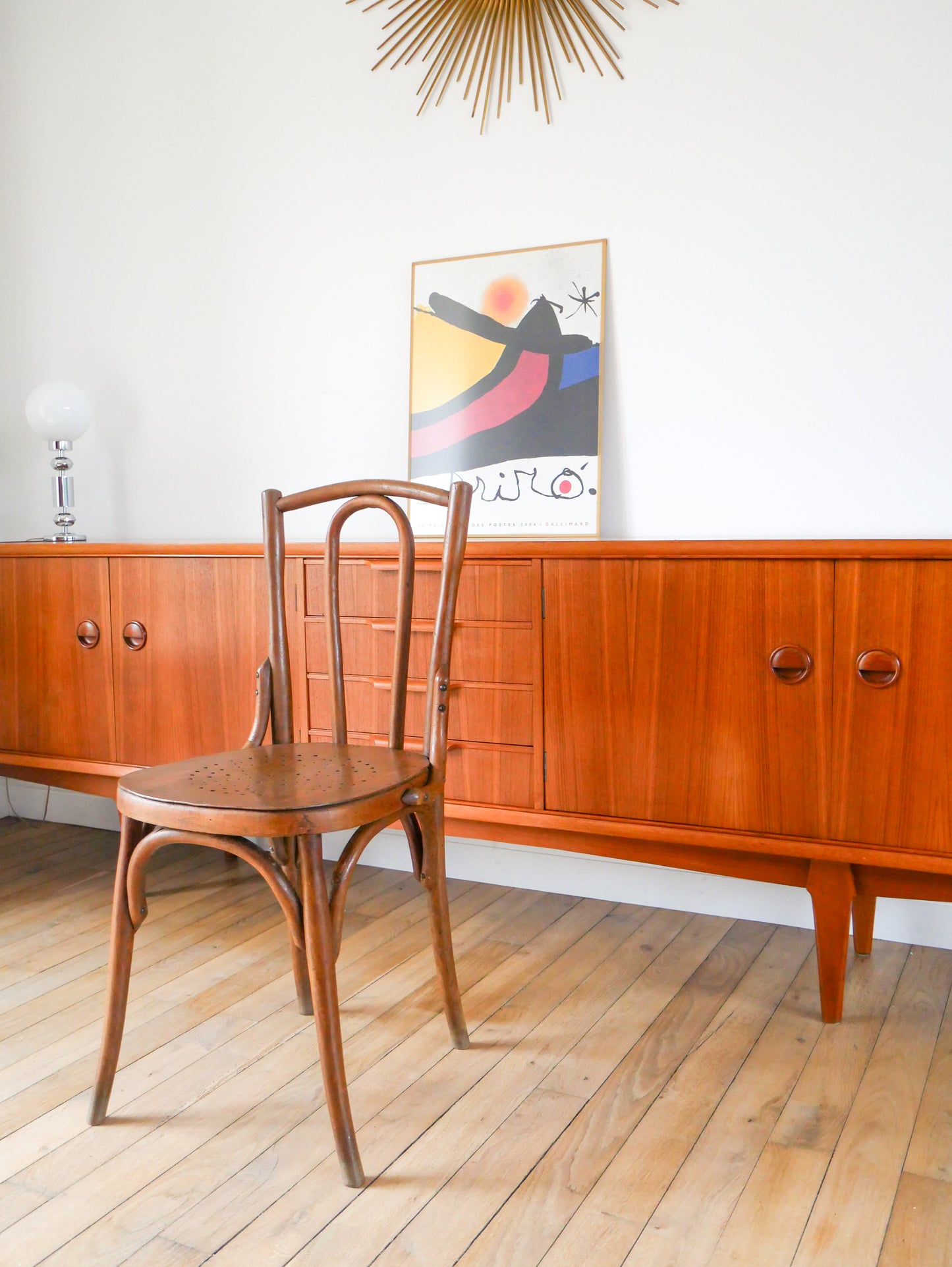 Chaise bistrot en bois courbé Luterma 1950