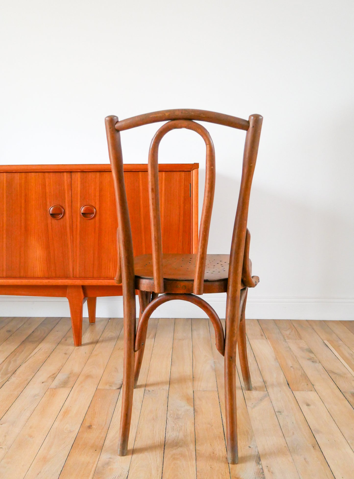 Chaise bistrot en bois courbé Luterma 1950