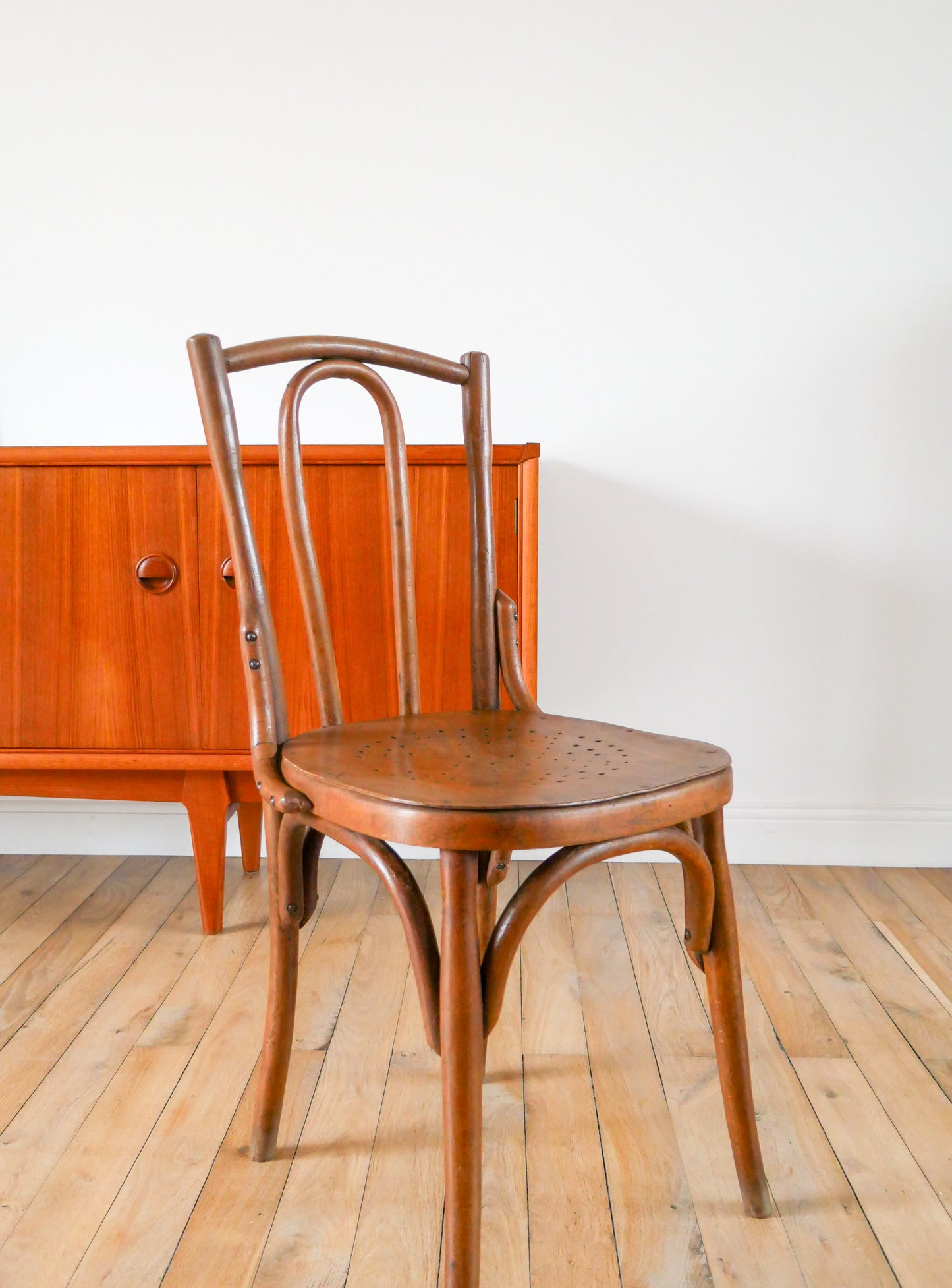 Chaise bistrot en bois courbé Luterma 1950