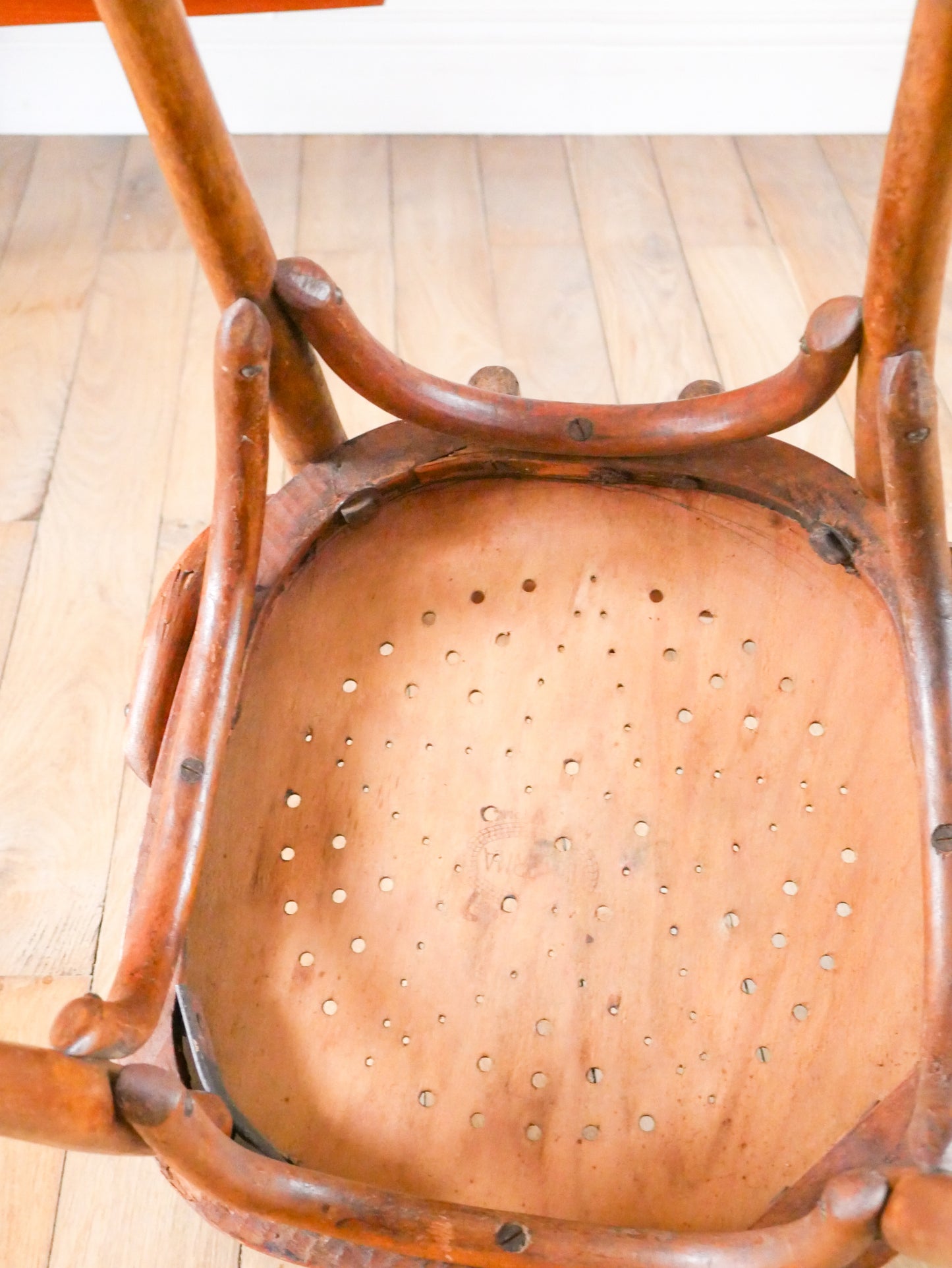 Chaise bistrot en bois courbé Luterma 1950