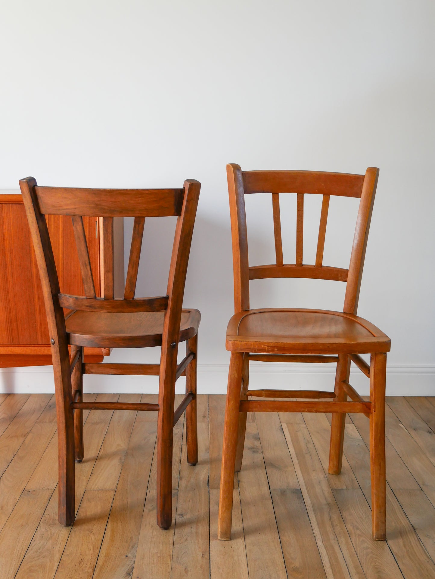 Paire de chaises bistrot en bois Luterma 1950