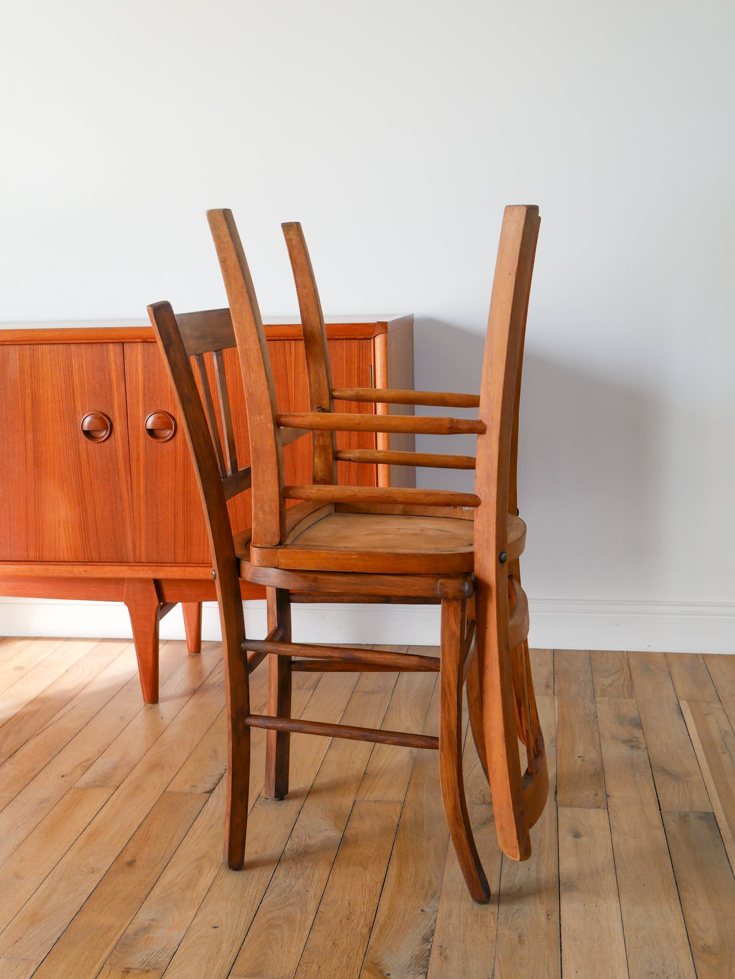 Paire de chaises bistrot en bois Luterma 1950