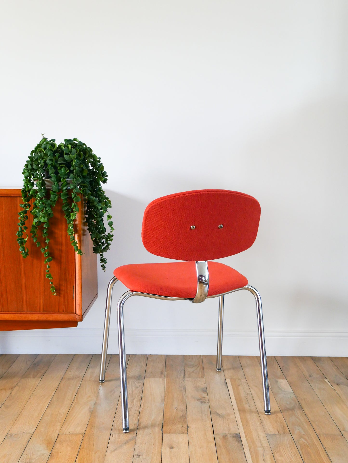 Ensemble de 4 chaises Strafor par Pierre Paulin, retapissées Orange, 1970