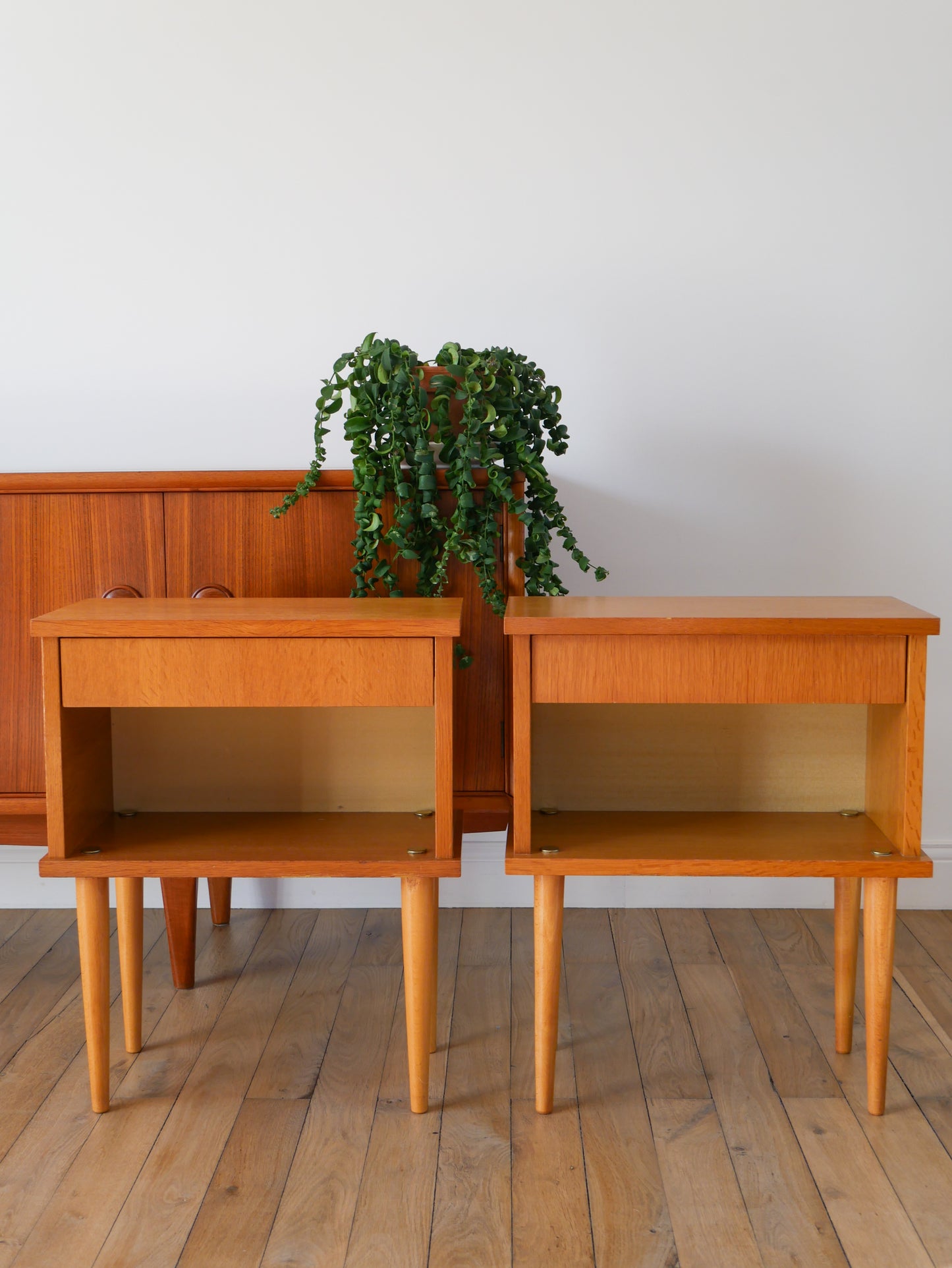 Paire de chevets Scandinaves en chêne clair, 1960, Design, 1960