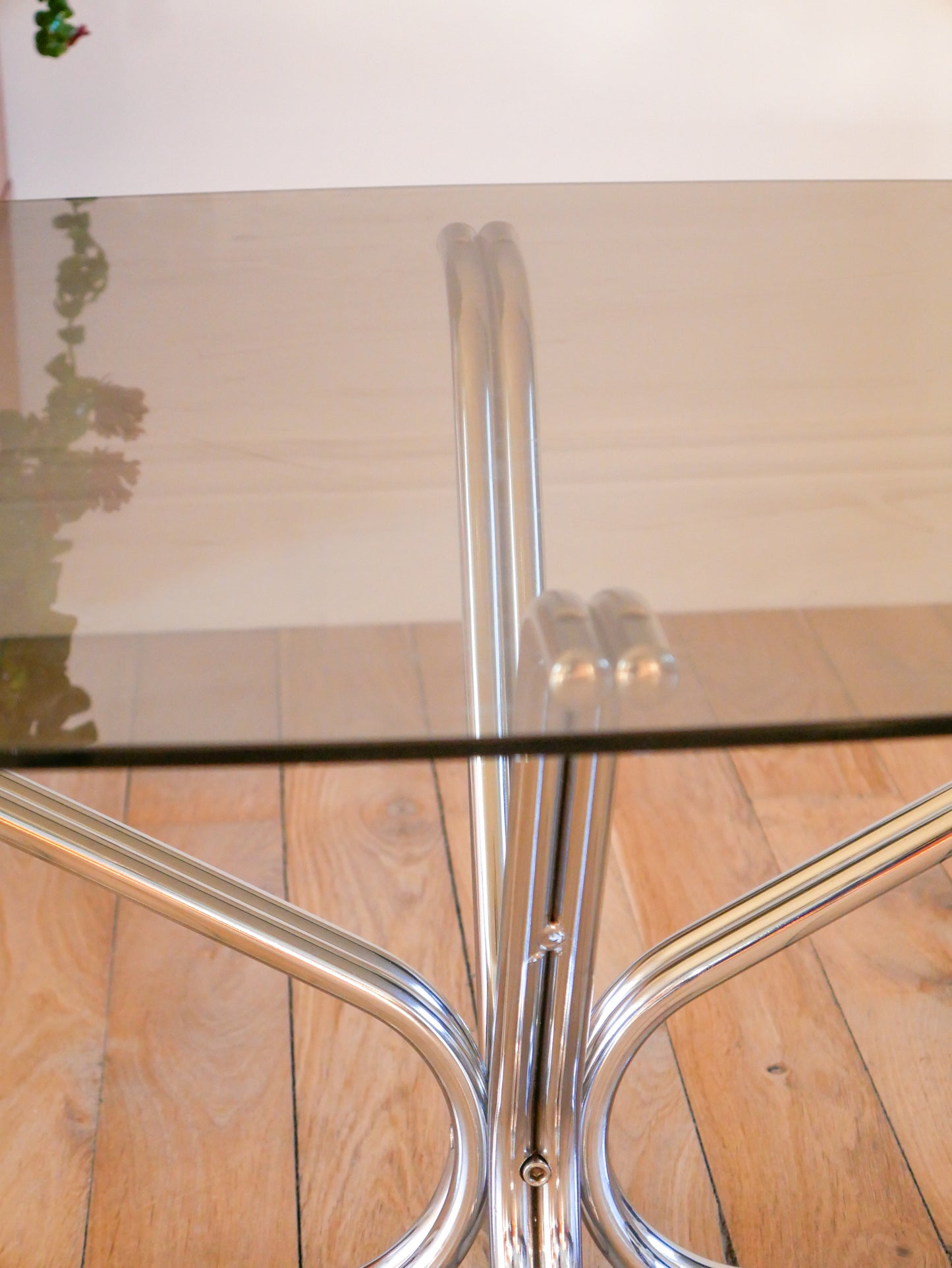 Table basse ovale pieds tubulaires en étoile, Design, 1970