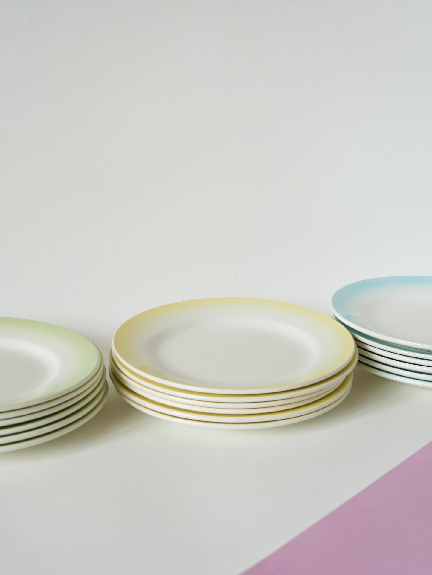 Lot de 5 assiettes à dessert Tie & Dye couleur Bleu, 1960