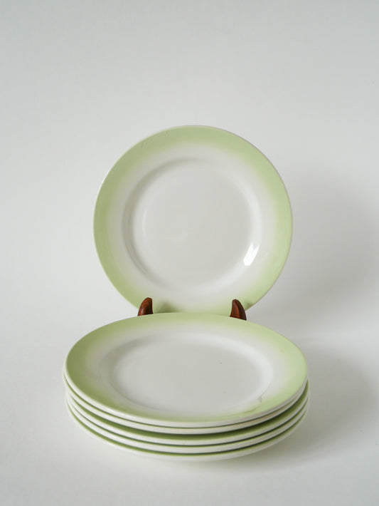 Lot de 6 assiettes à dessert Tie & Dye couleur Vert, 1960