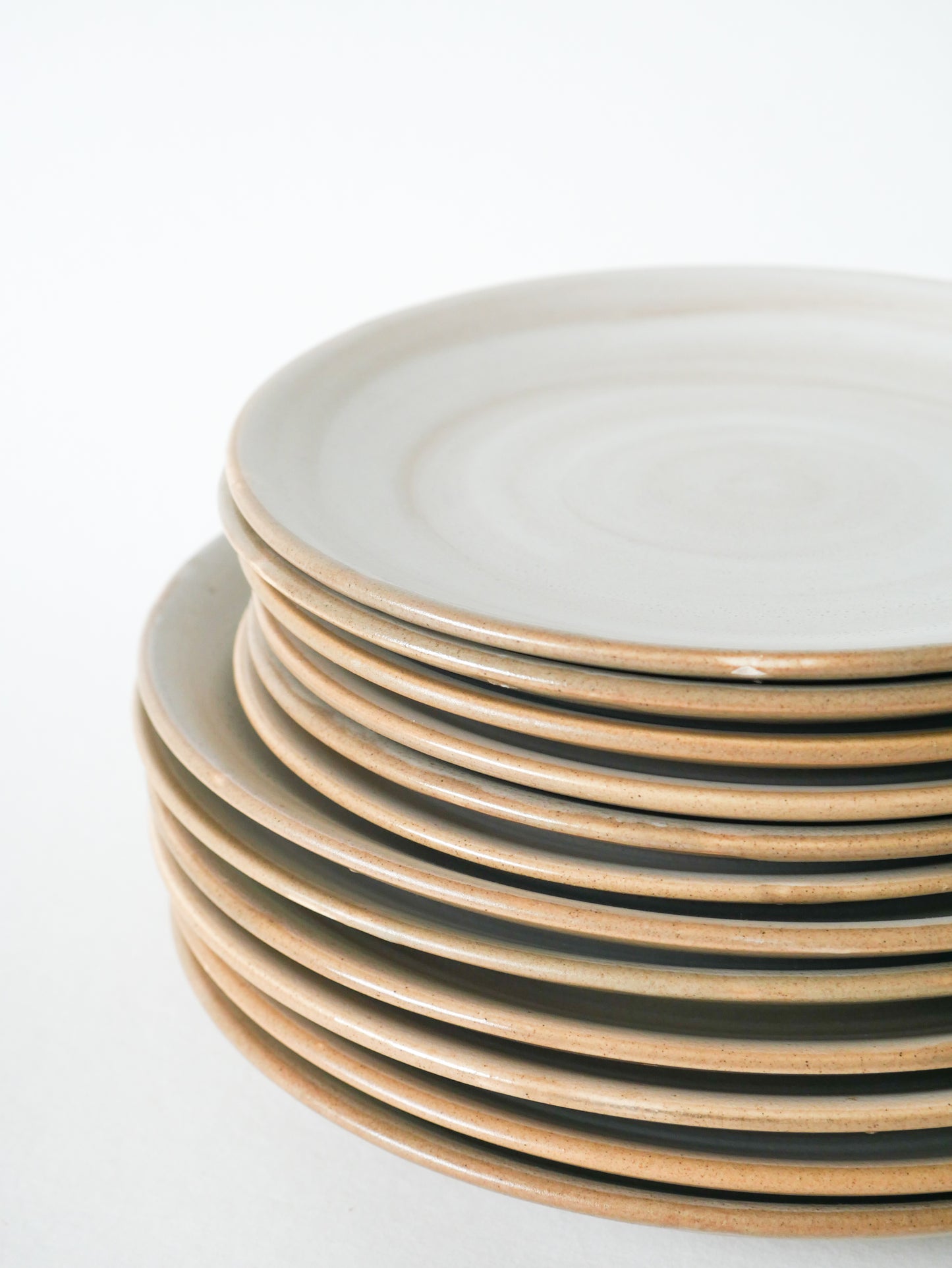 Lot de 6 assiettes plates en grès Niderviller, 1960