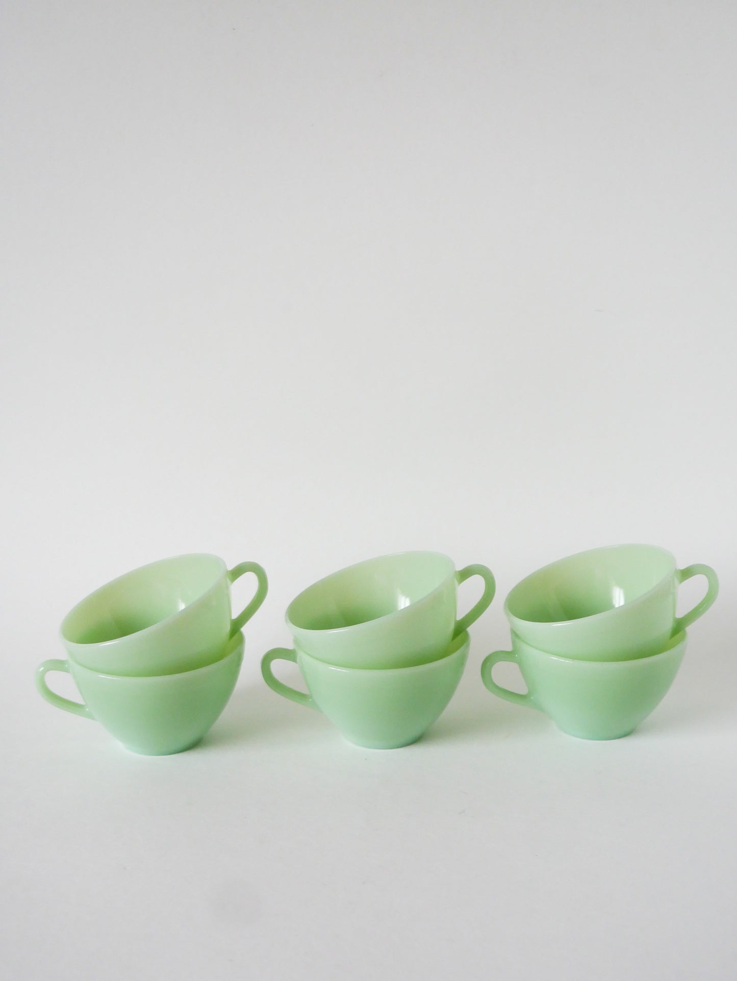 Ensemble de 6 tasses à café en Arcopal, Vert opalescent, 1960