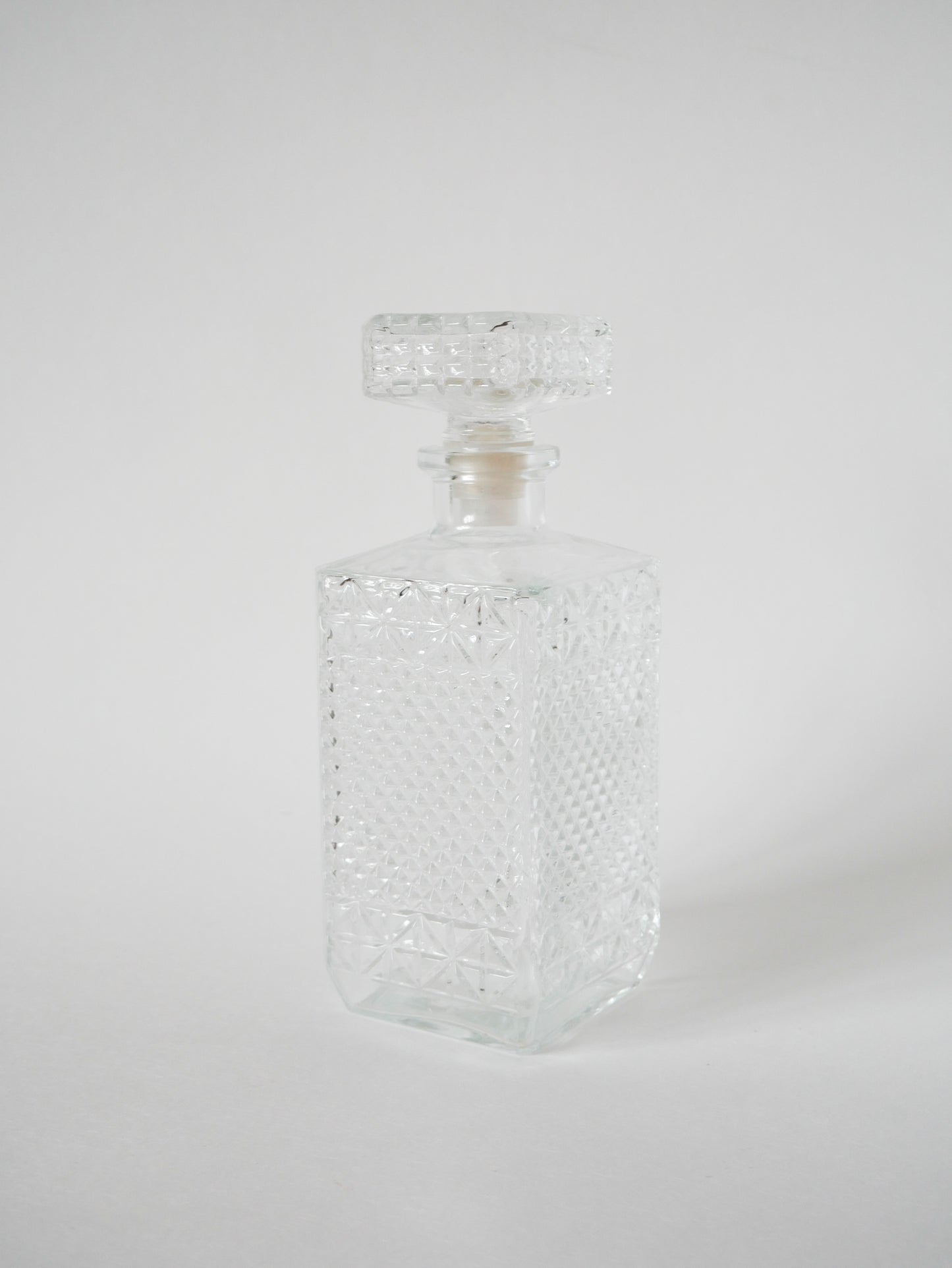 Carafe à whisky en verre facetté, 1970