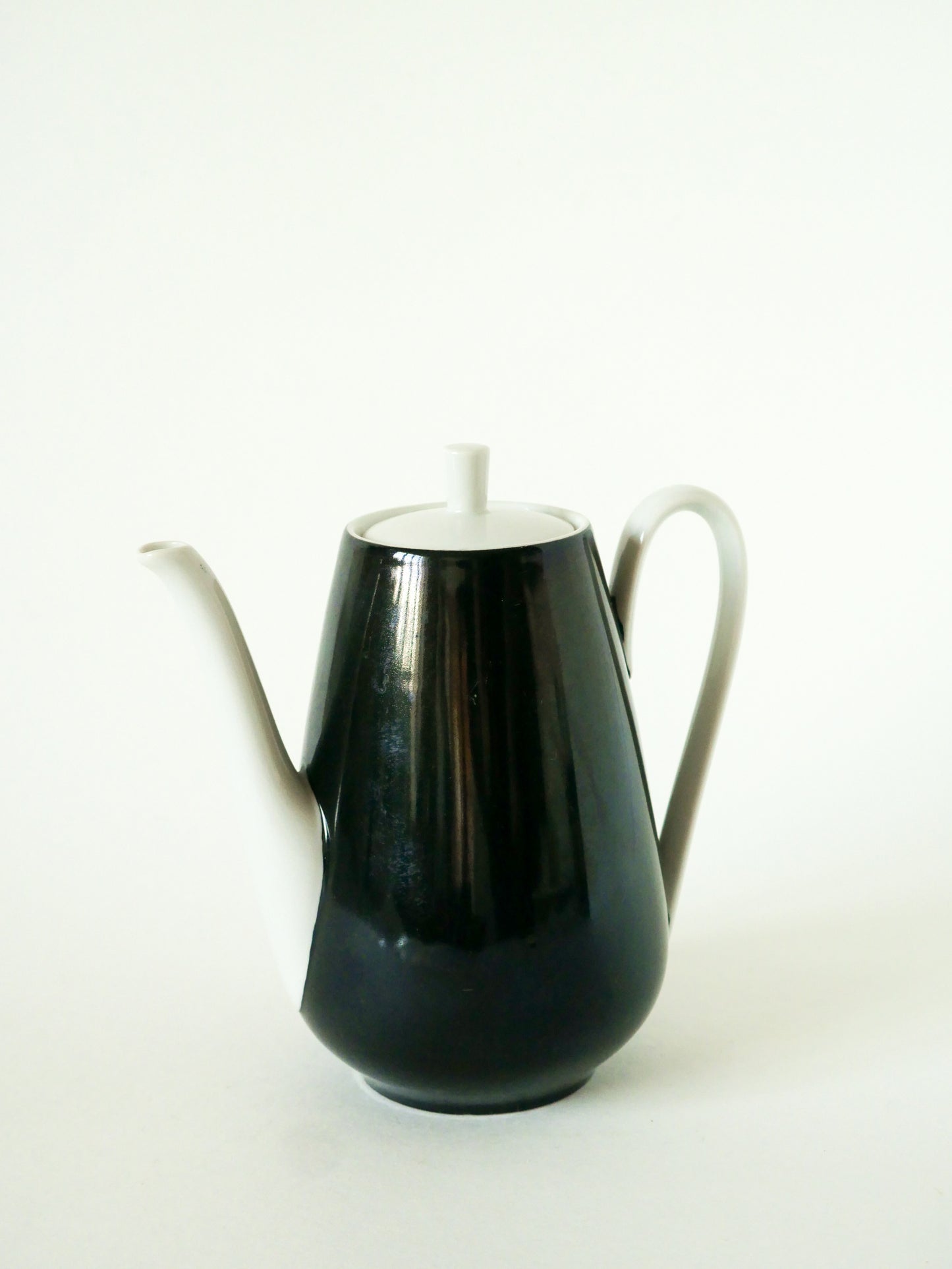 Théière en céramique, Noir & Blanc, Made in Germany, Design, 1970