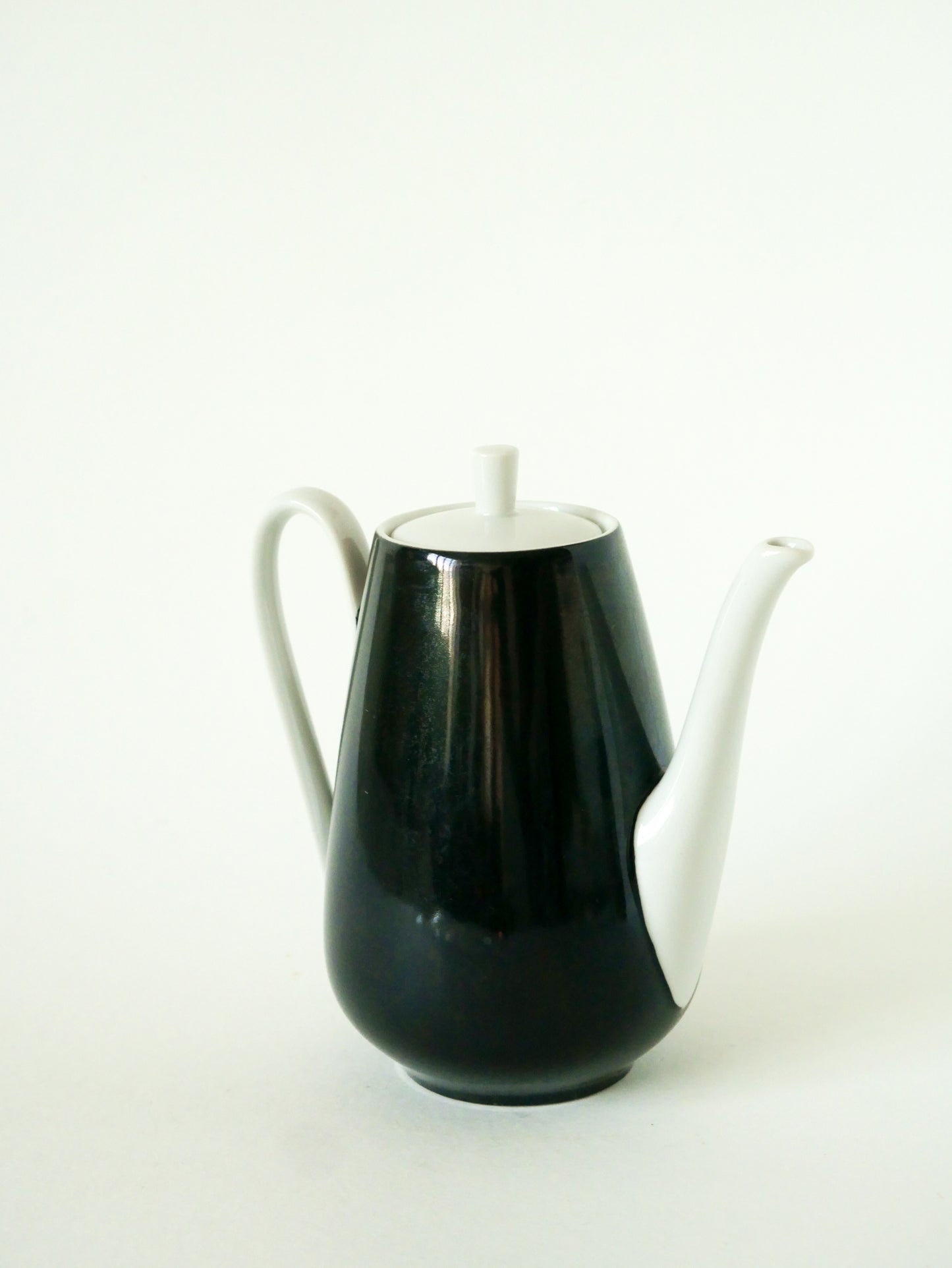 Théière en céramique, Noir & Blanc, Made in Germany, Design, 1970