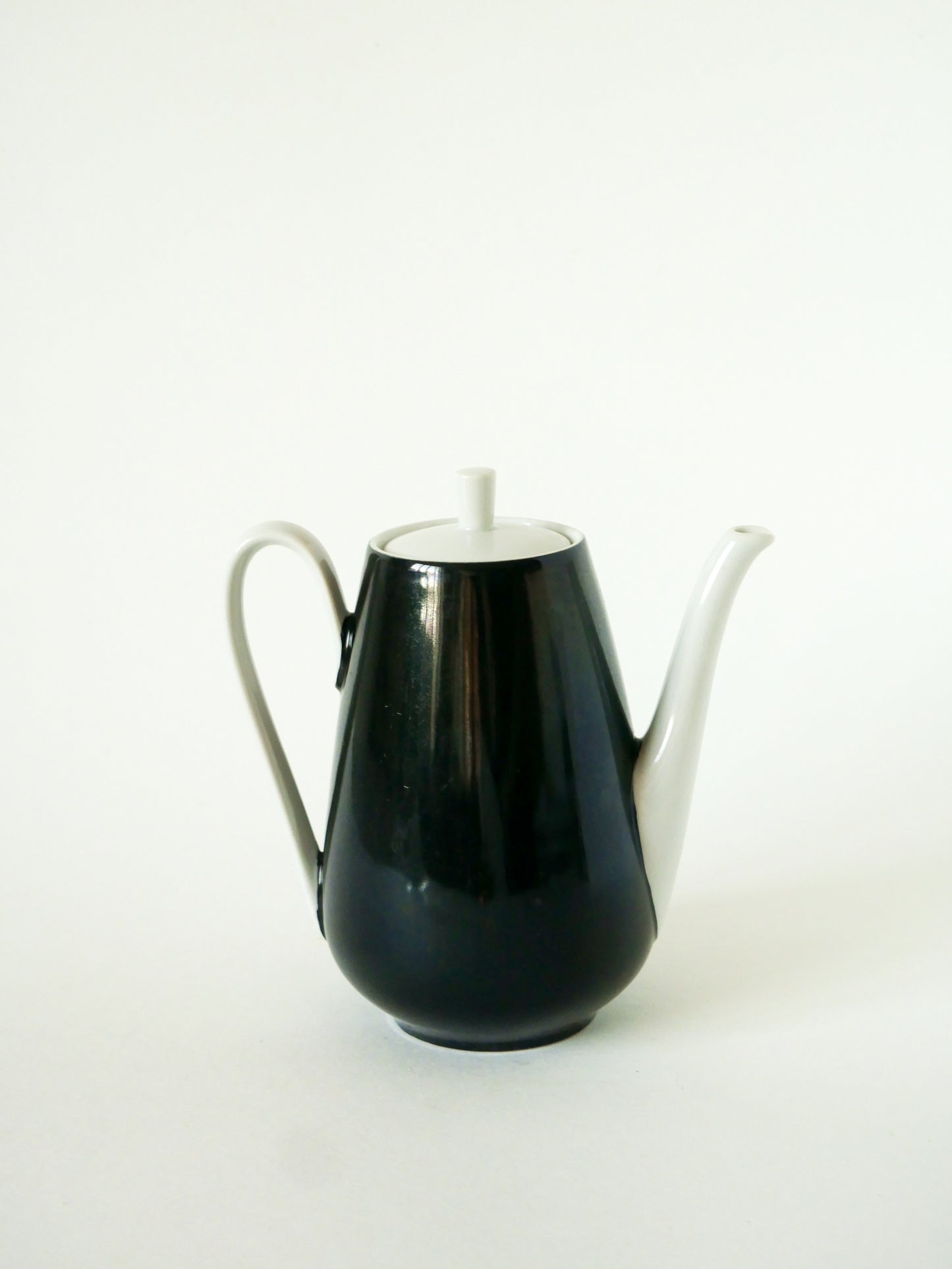 Théière en céramique, Noir & Blanc, Made in Germany, Design, 1970