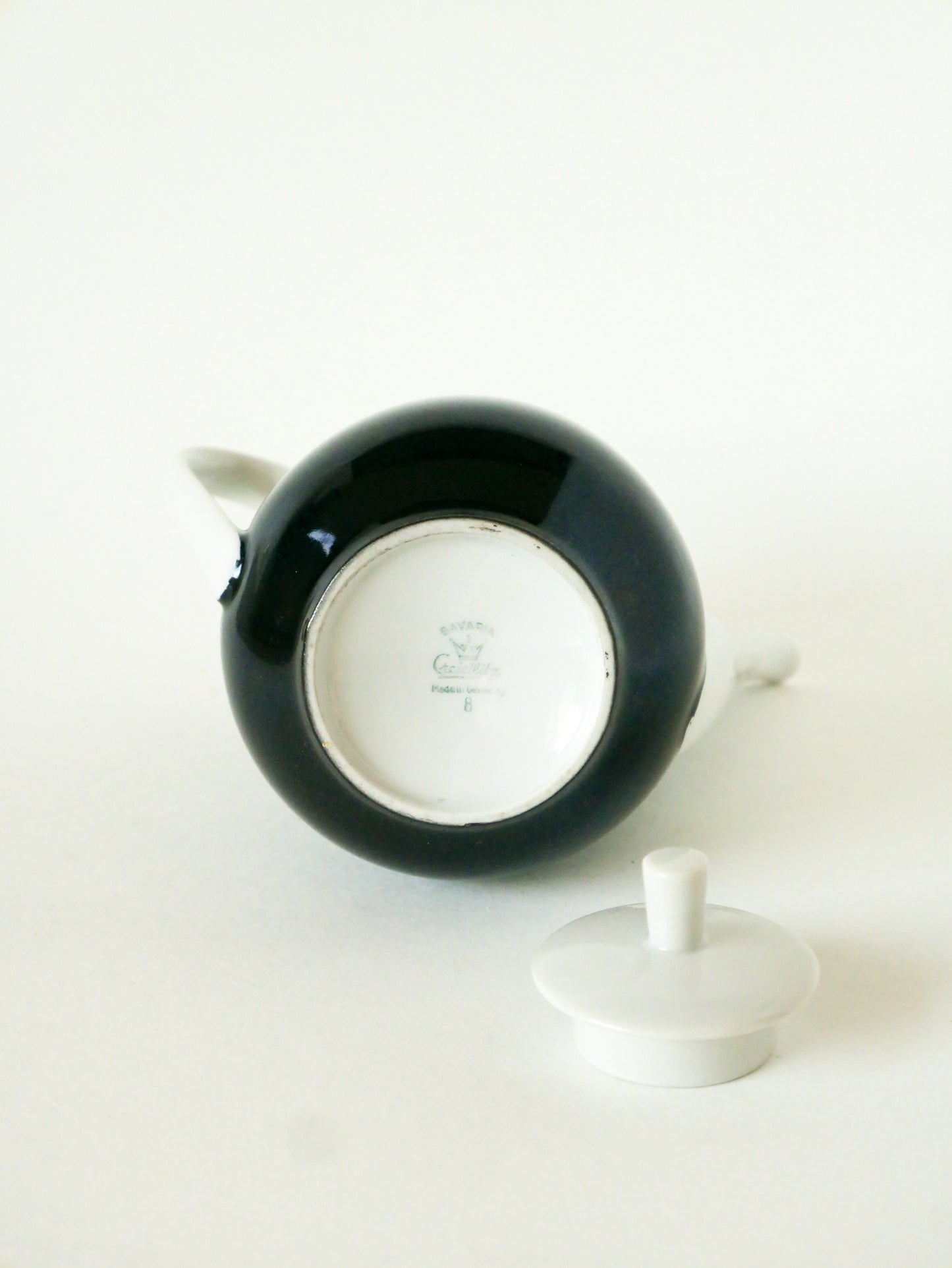 Théière en céramique, Noir & Blanc, Made in Germany, Design, 1970