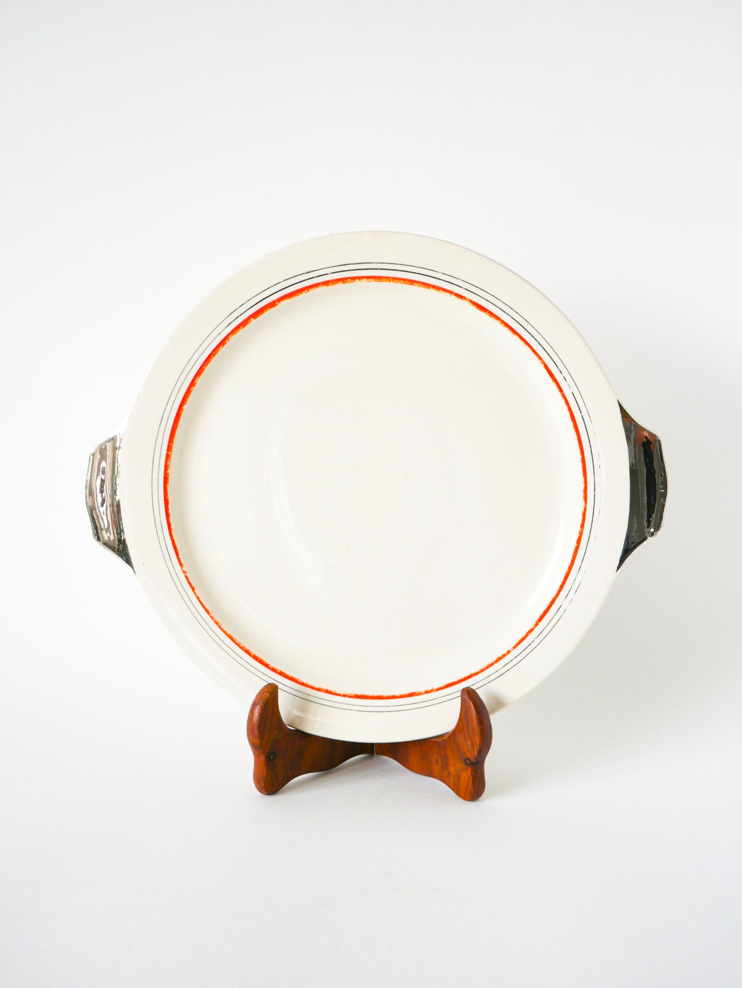 Plat à gâteau Villeroy.& Boch, Lignes, Orange et Argent, 1960