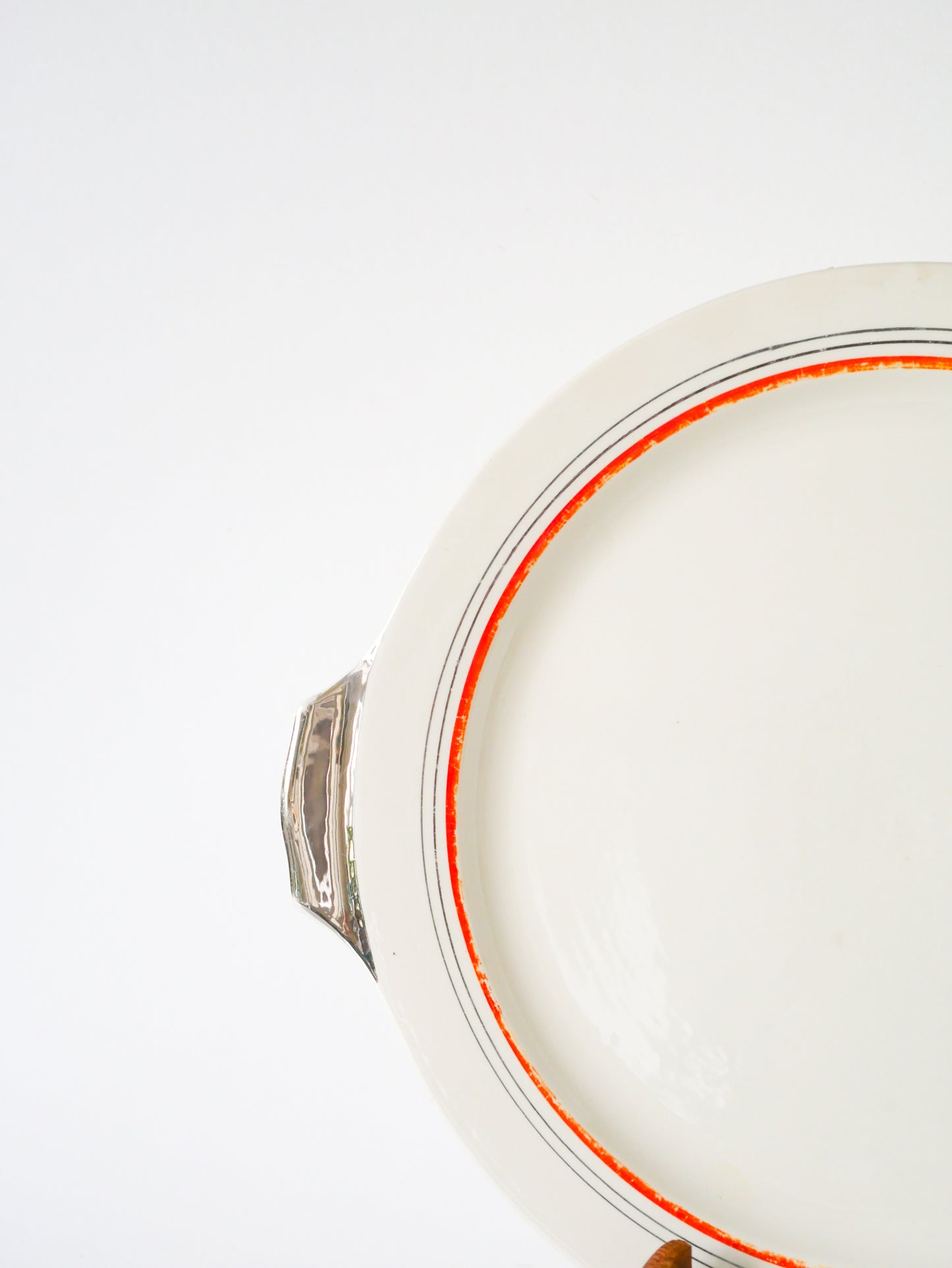 Plat à gâteau Villeroy.& Boch, Lignes, Orange et Argent, 1960