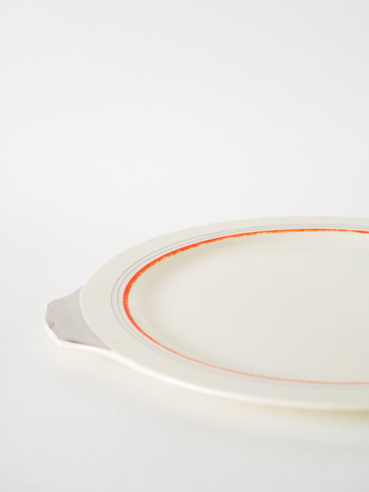 Plat à gâteau Villeroy.& Boch, Lignes, Orange et Argent, 1960