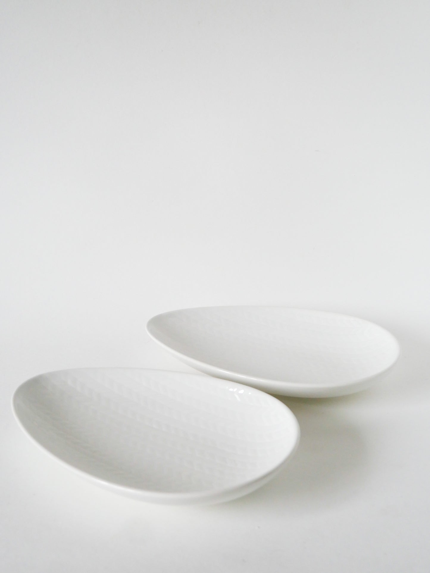 Paire de plats de présentation Salins, Forme Libre, Blanc, Design, 1960