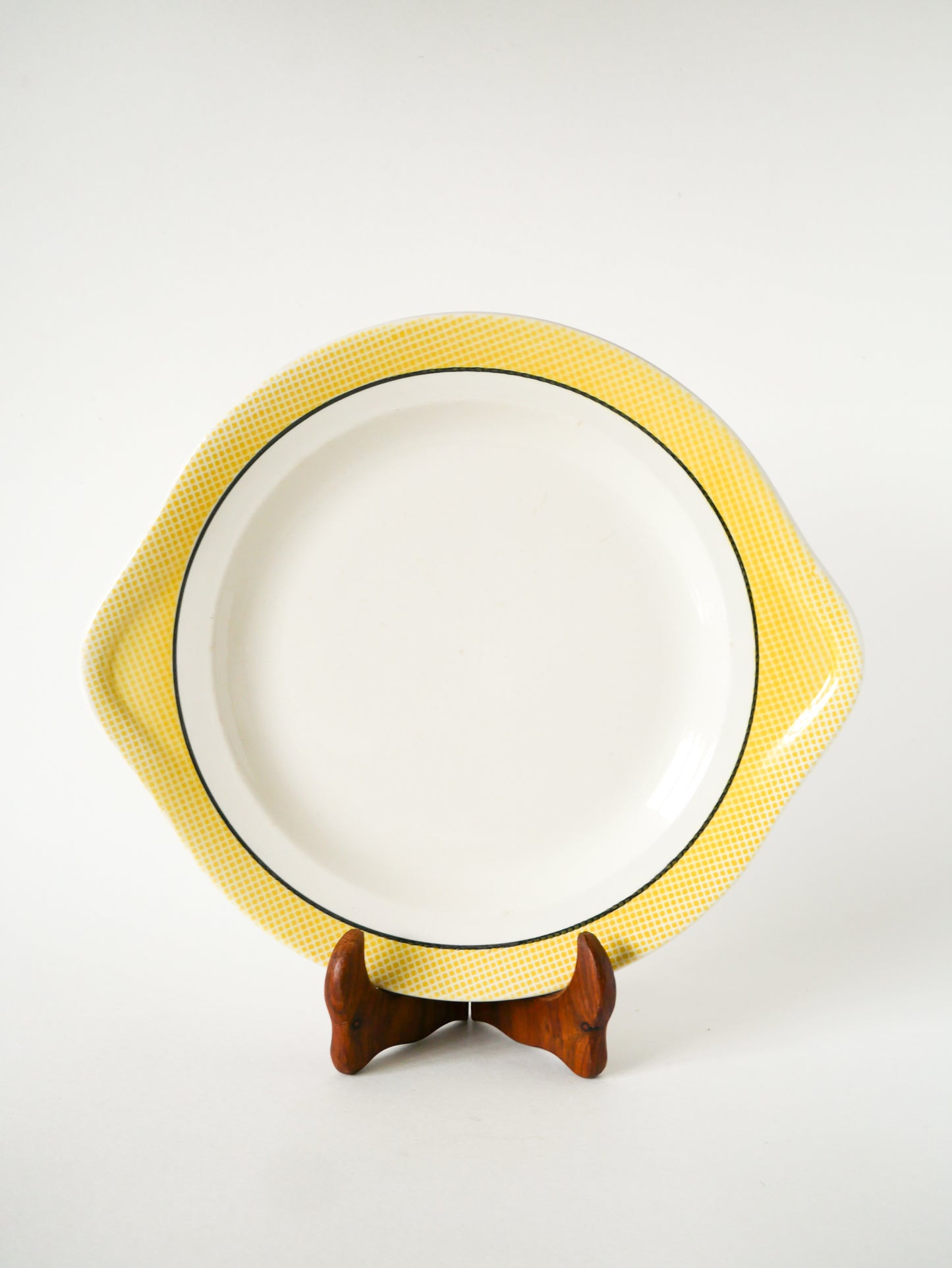 Plat à tarte Salins modèle Menton, Jaune et Noir, 1960